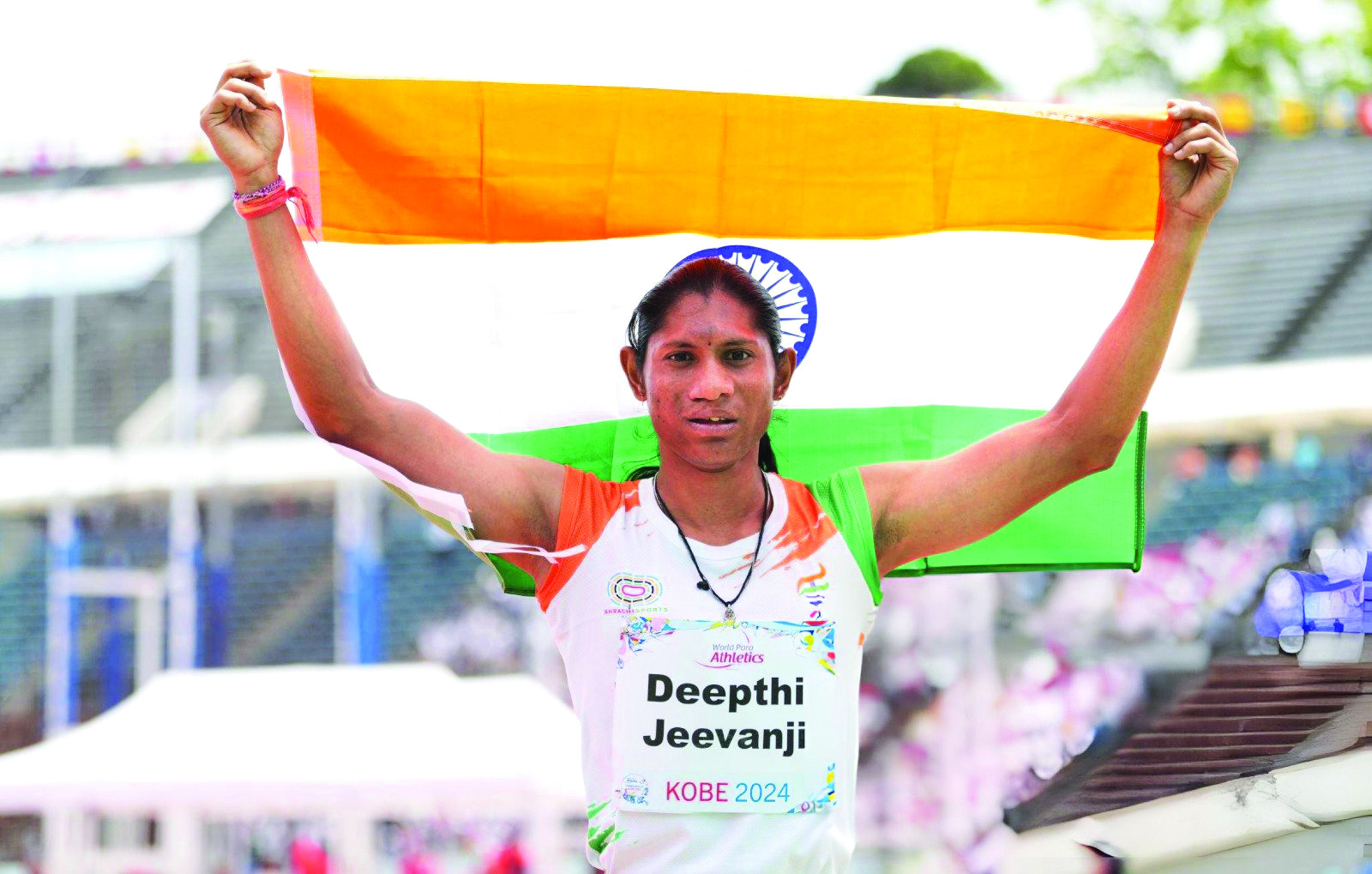 Deepthi Jeevanji wins bronze in women’s 400m T20 category