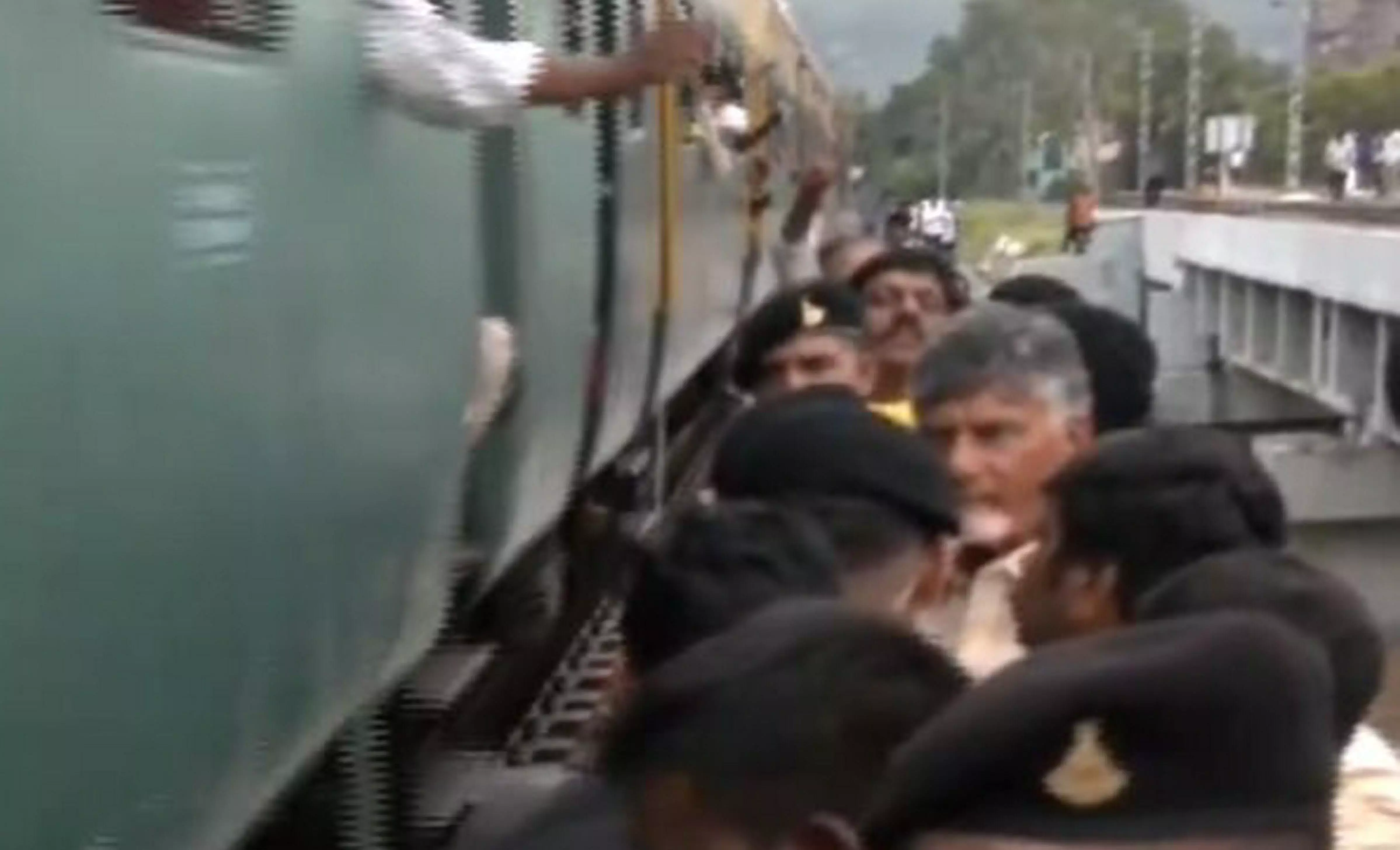 Unperturbed over speeding train, Andhra CM Naidu inspects flood relief work Unperturbed over speeding train, Andhra CM Naidu inspects flood relief work