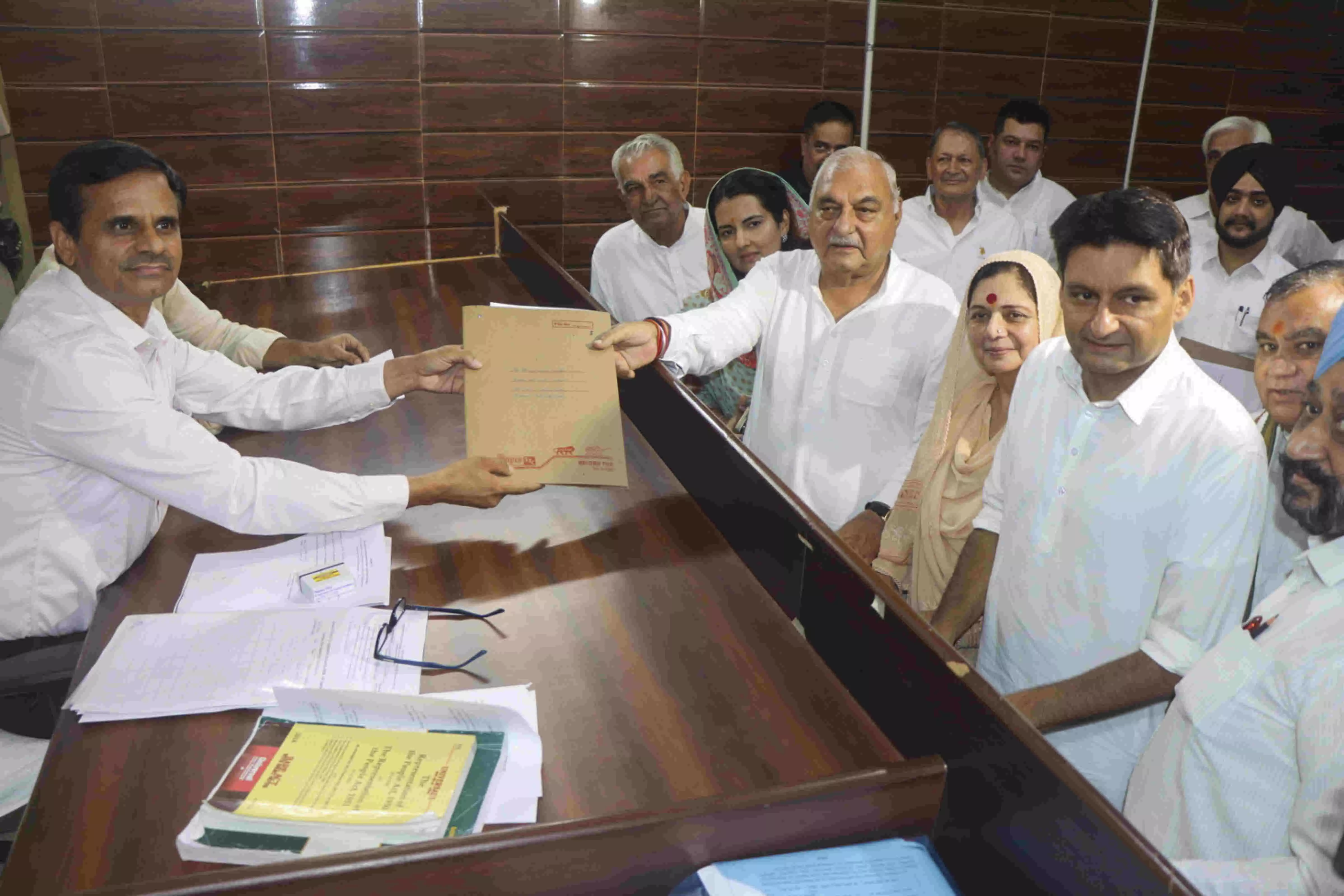Hooda, Speaker Gupta file nominations for Haryana polls Hooda, Speaker Gupta file nominations for Haryana polls