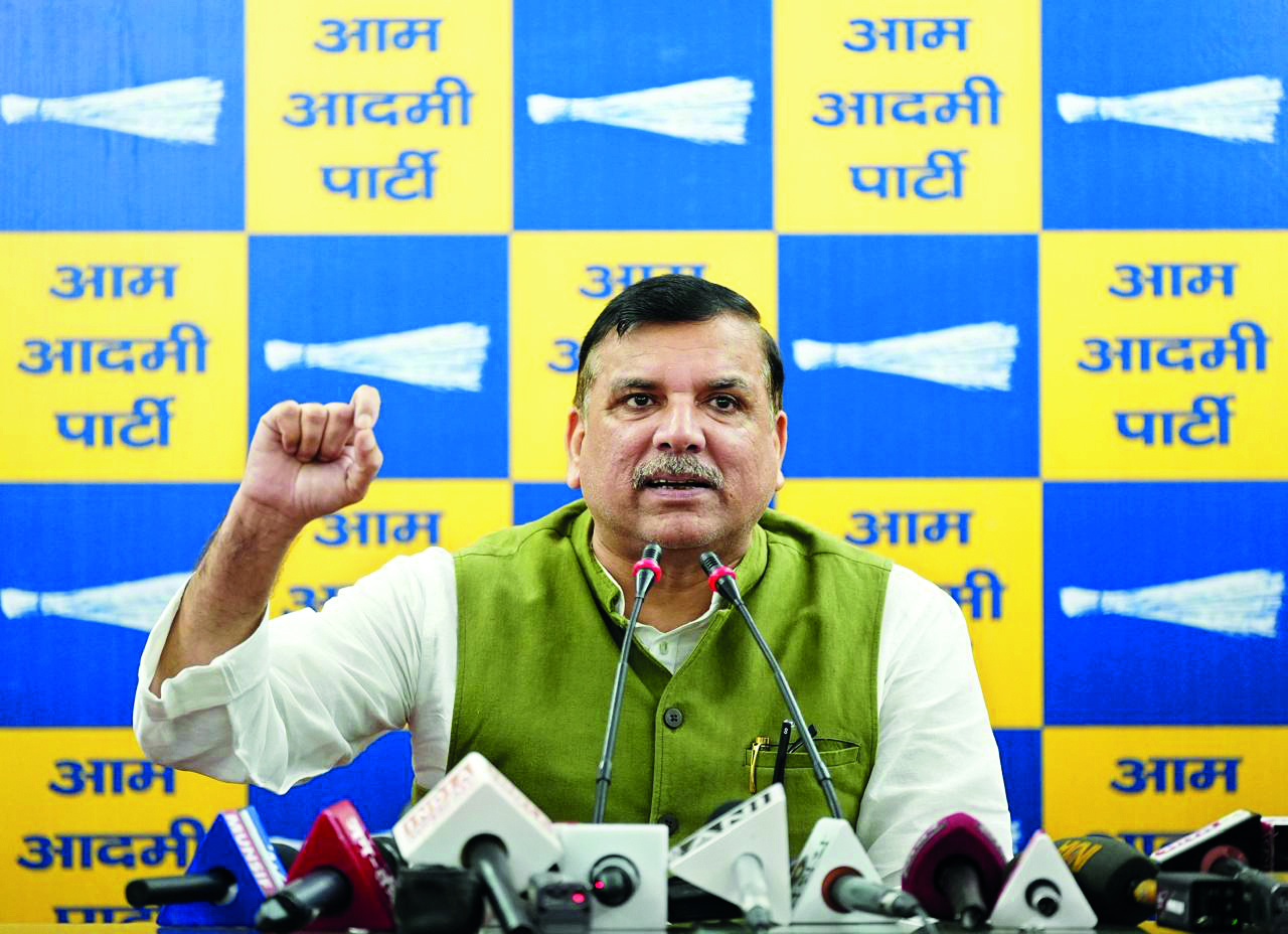 Insulting patriots: BJP conspiring to remove Rani Lakshmibai statue in front of RSS office in Delhi, says AAP MP Sanjay Singh