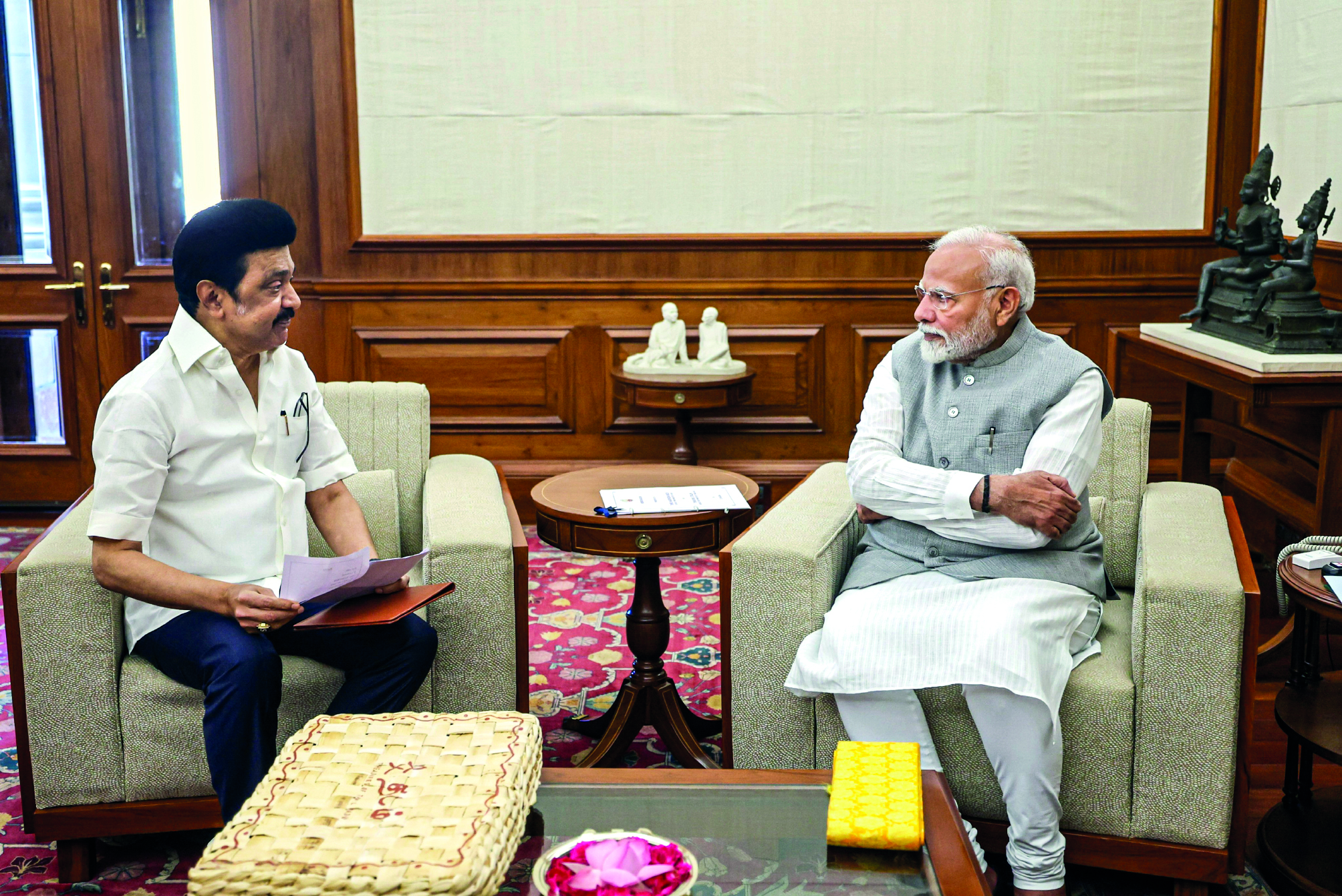 CM Stalin meets PM Modi; seeks funds for Chennai Metro CM Stalin meets PM Modi; seeks funds for Chennai Metro
