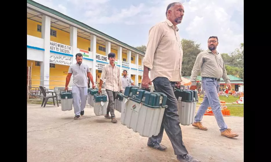 J&K poll percentage reaches 63.45% across three phases J&K poll percentage reaches 63.45% across three phases