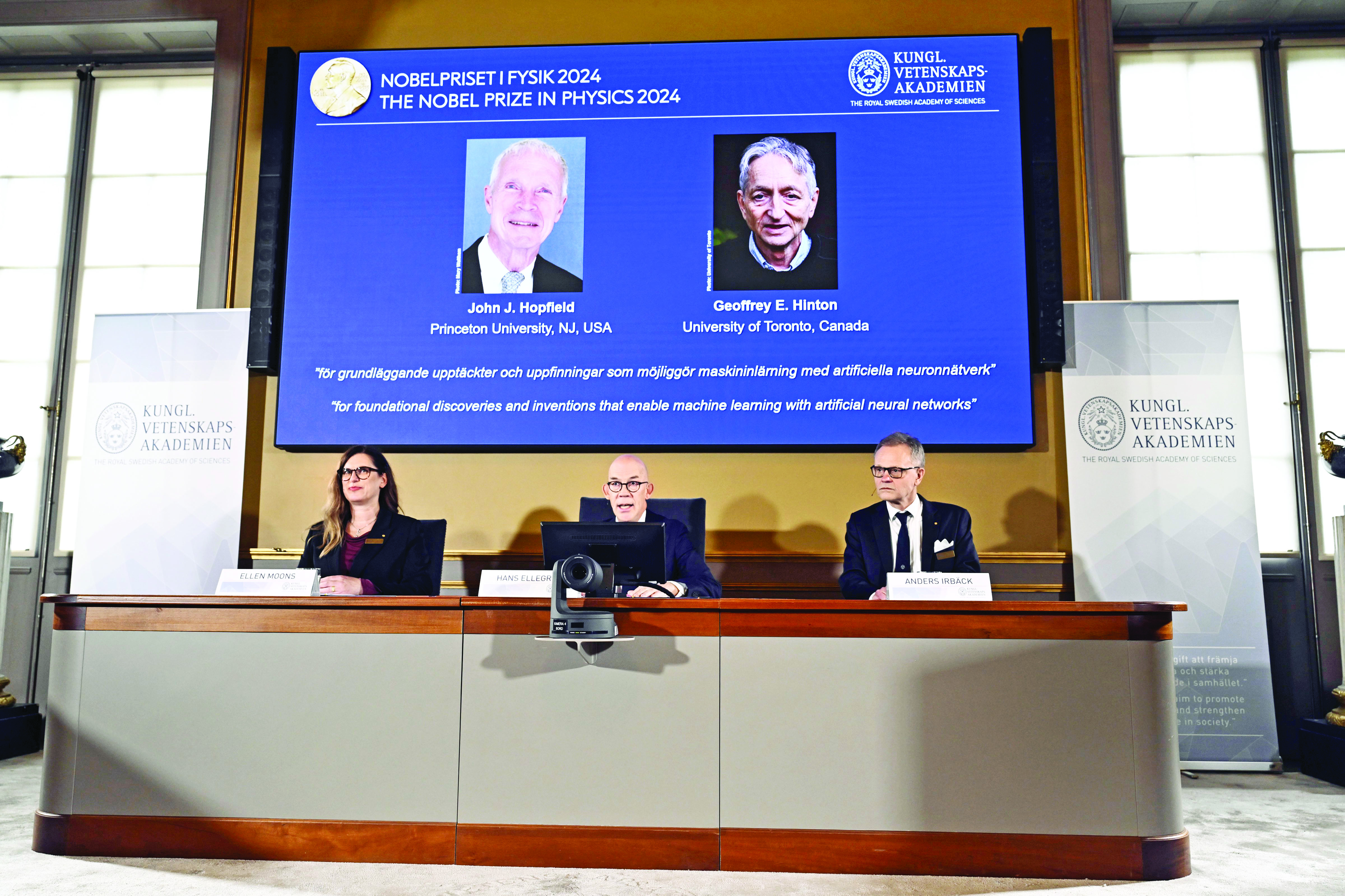 Nobel Prize in Physics awarded to two scientists  for work on AI