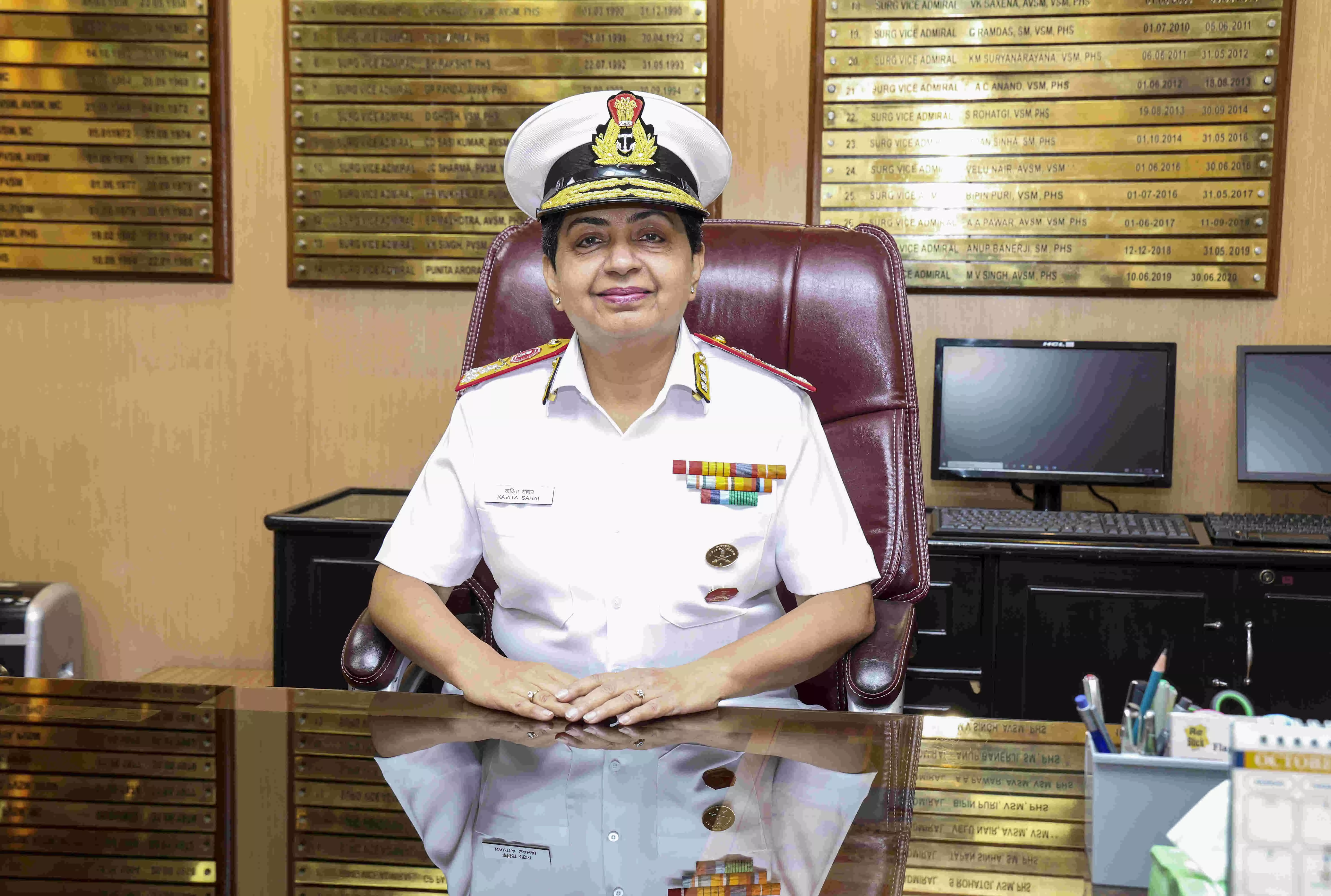 Surgeon Vice Admiral Kavita Sahai takes charge as DGMS (Navy) Surgeon Vice Admiral Kavita Sahai takes charge as DGMS (Navy)