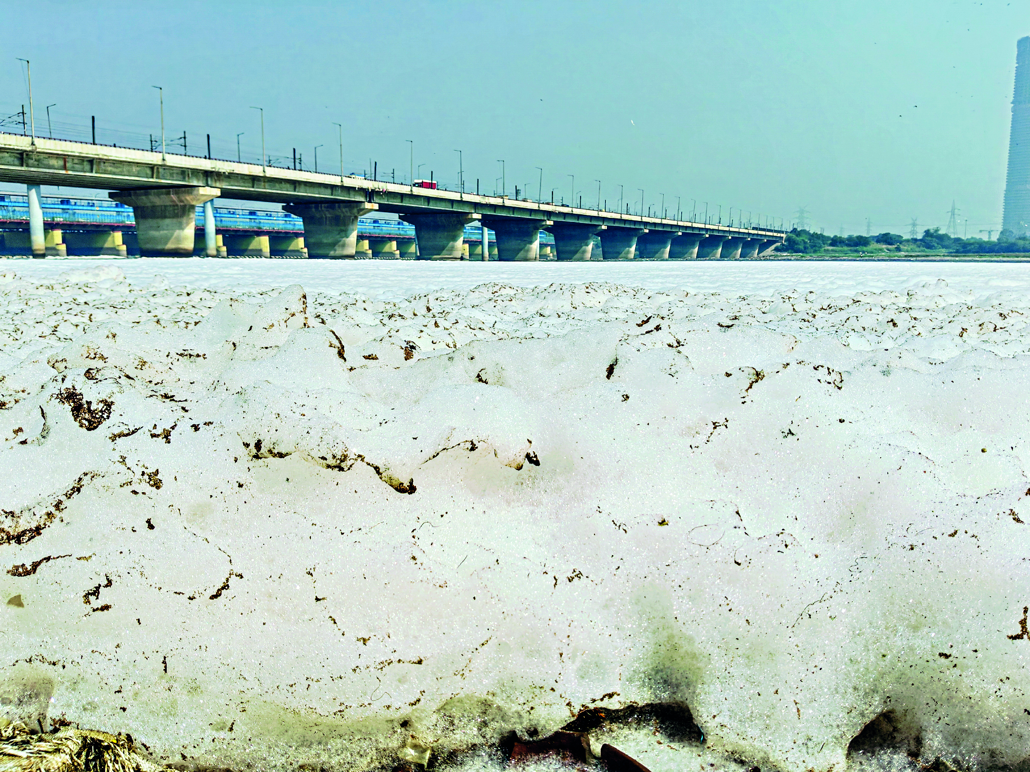 Froth covers Yamuna River ahead of festive season posing health hazard