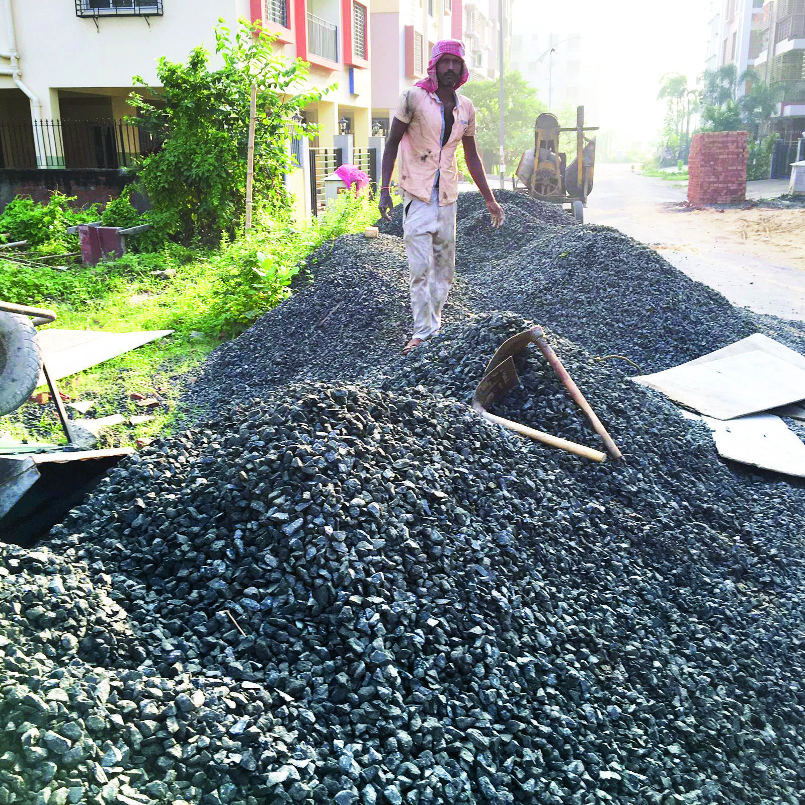 Random dumping of construction materials block New Town roads