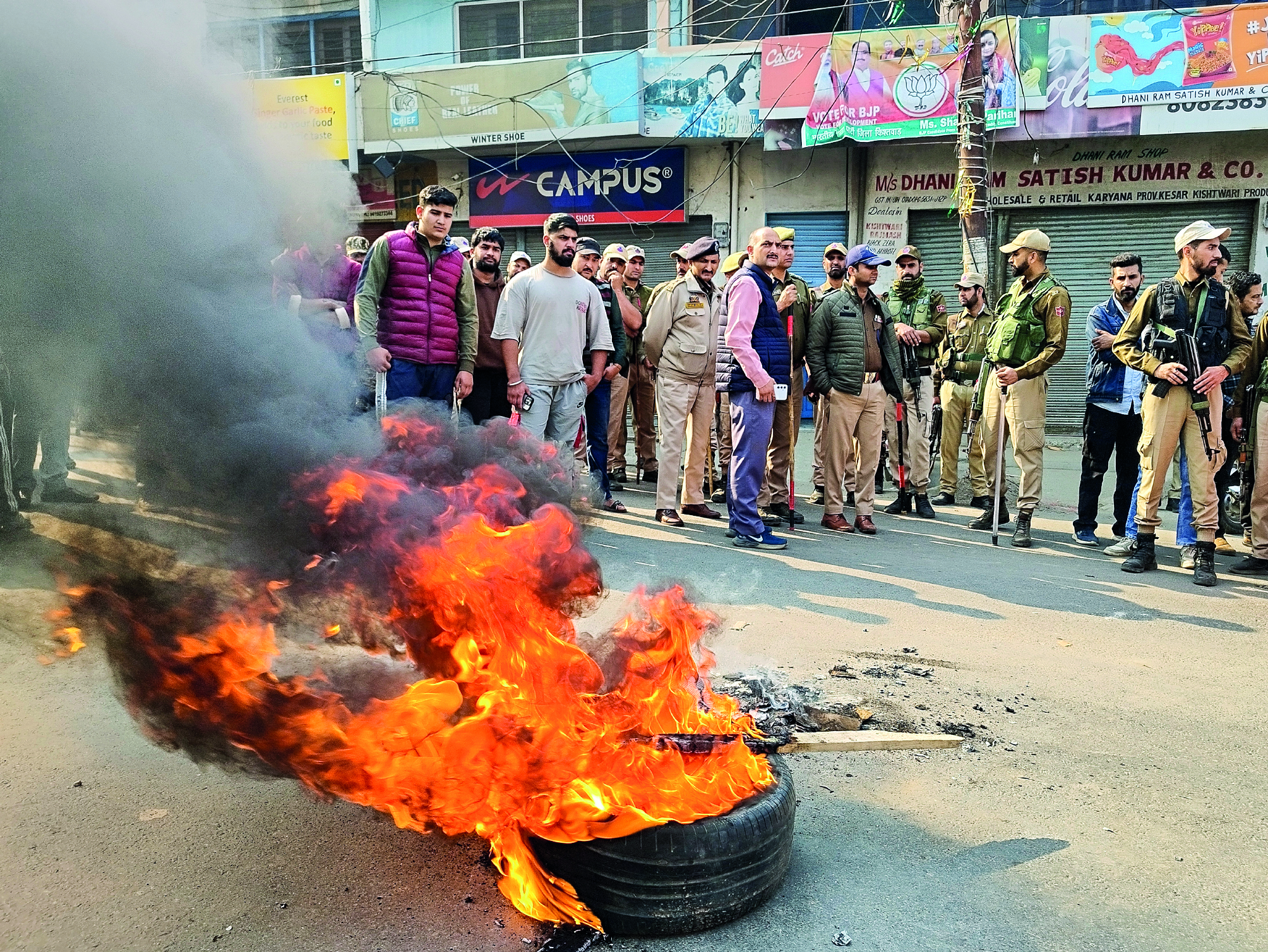 Protests erupt; bodies found, hunt on to track down terrorists