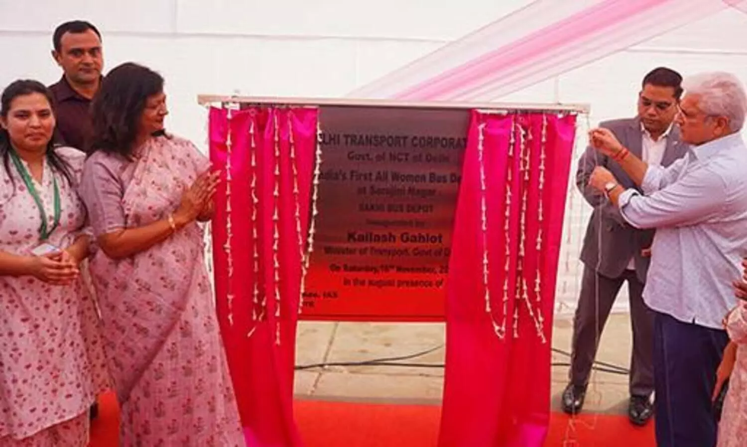 Delhi govt inaugurates worlds first all-women Sakhi Bus Depot