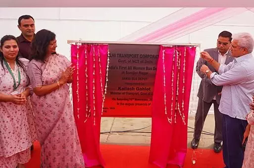 Delhi govt inaugurates worlds first all-women Sakhi Bus Depot