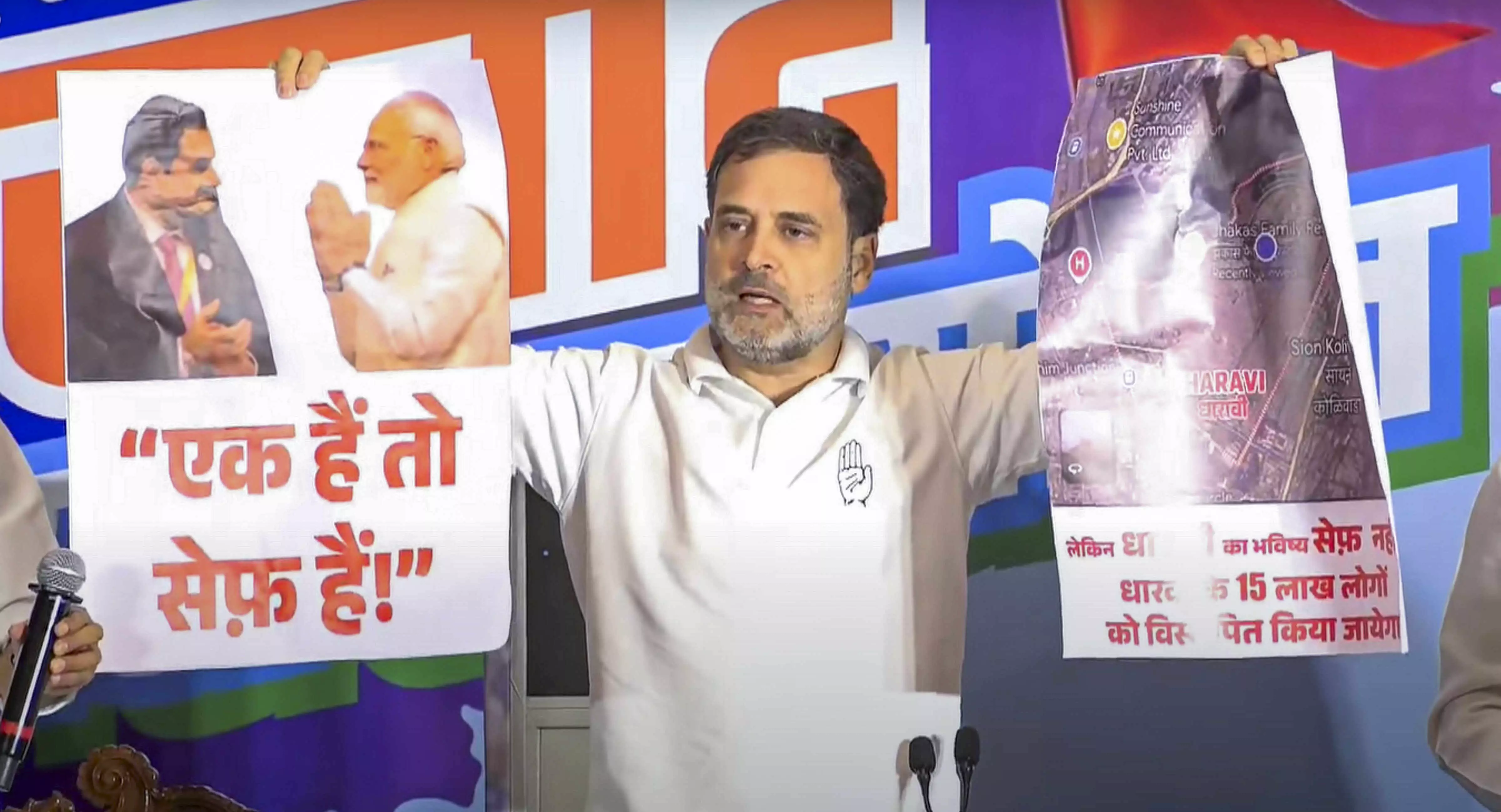 Rahul Gandhi mocks Modis Safe Hai Slogan with Adani-Dharavi jibe Rahul Gandhi mocks Modis Safe Hai Slogan with Adani-Dharavi jibe