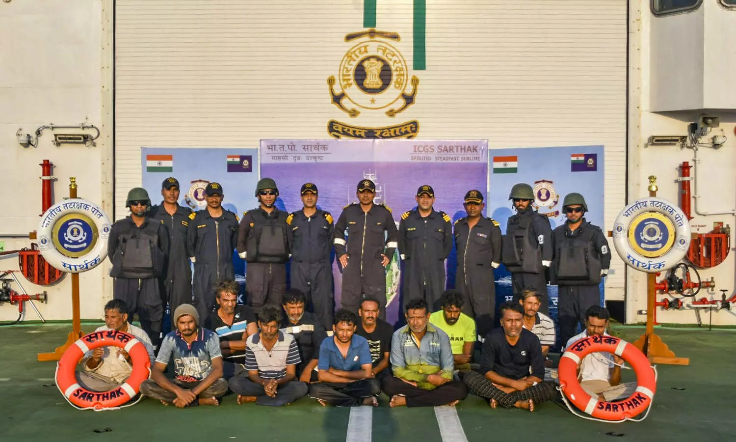 12 Indian crew members of sunken ship rescued by Coast Guard with Pak agencys help