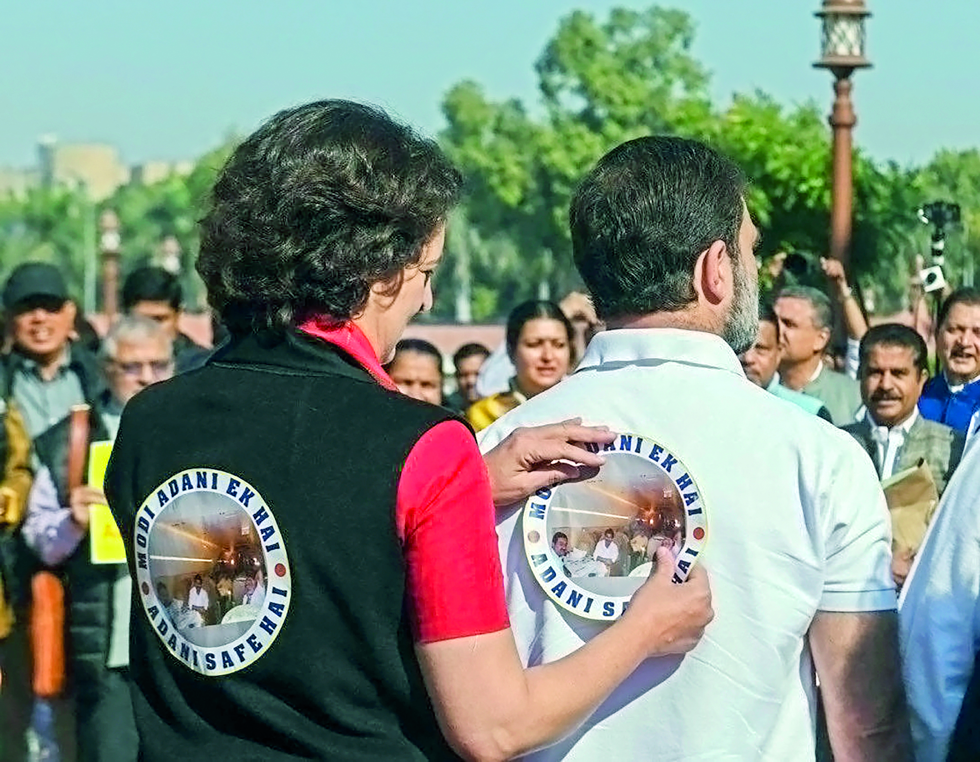 Opposition MPs protest over Adani issue in Parliament premises