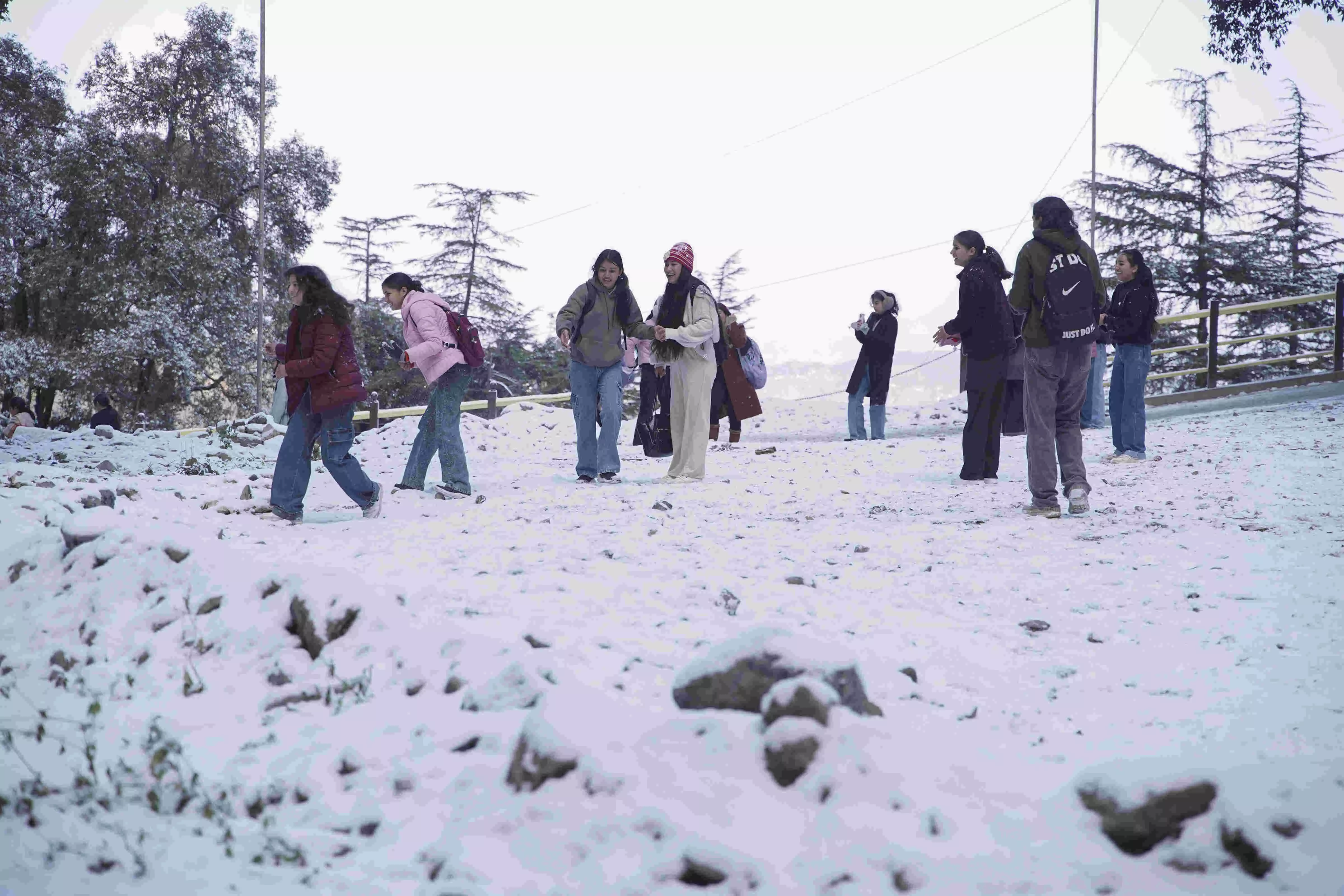 Himachal receives seasons first snowfall, 87 roads closed Himachal receives seasons first snowfall, 87 roads closed