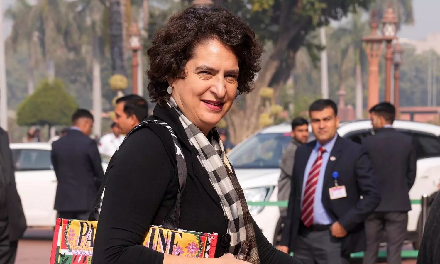 In solidarity with Palestinians, Priyanka carries bag emblazoned with Palestine to Parliament