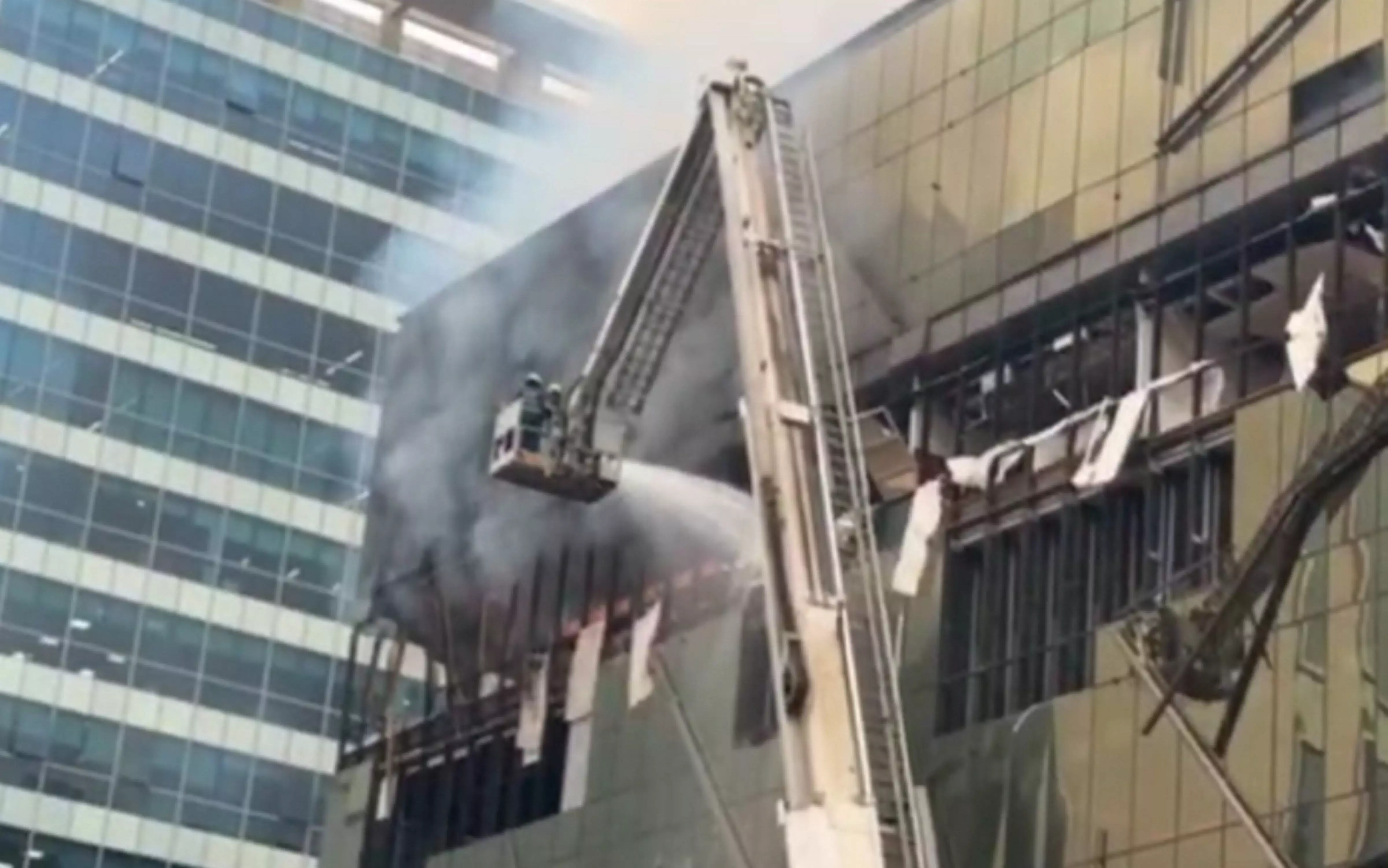 Fire erupts at Hyderabads Sattva Elixir building Fire erupts at Hyderabads Sattva Elixir building