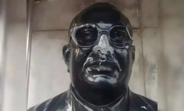 B R Ambedkars statue vandalised in Ahmedabad; unidentified persons booked B R Ambedkars statue vandalised in Ahmedabad; unidentified persons booked