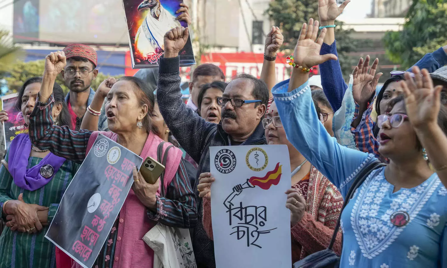 Medicos launch demonstration in Kolkata demanding speedy justice for RG Kar murdered doctor