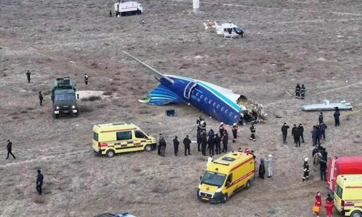 Azerbaijani airliner with 67 people onboard crashes in Kazakhstan leaving 32 survivors