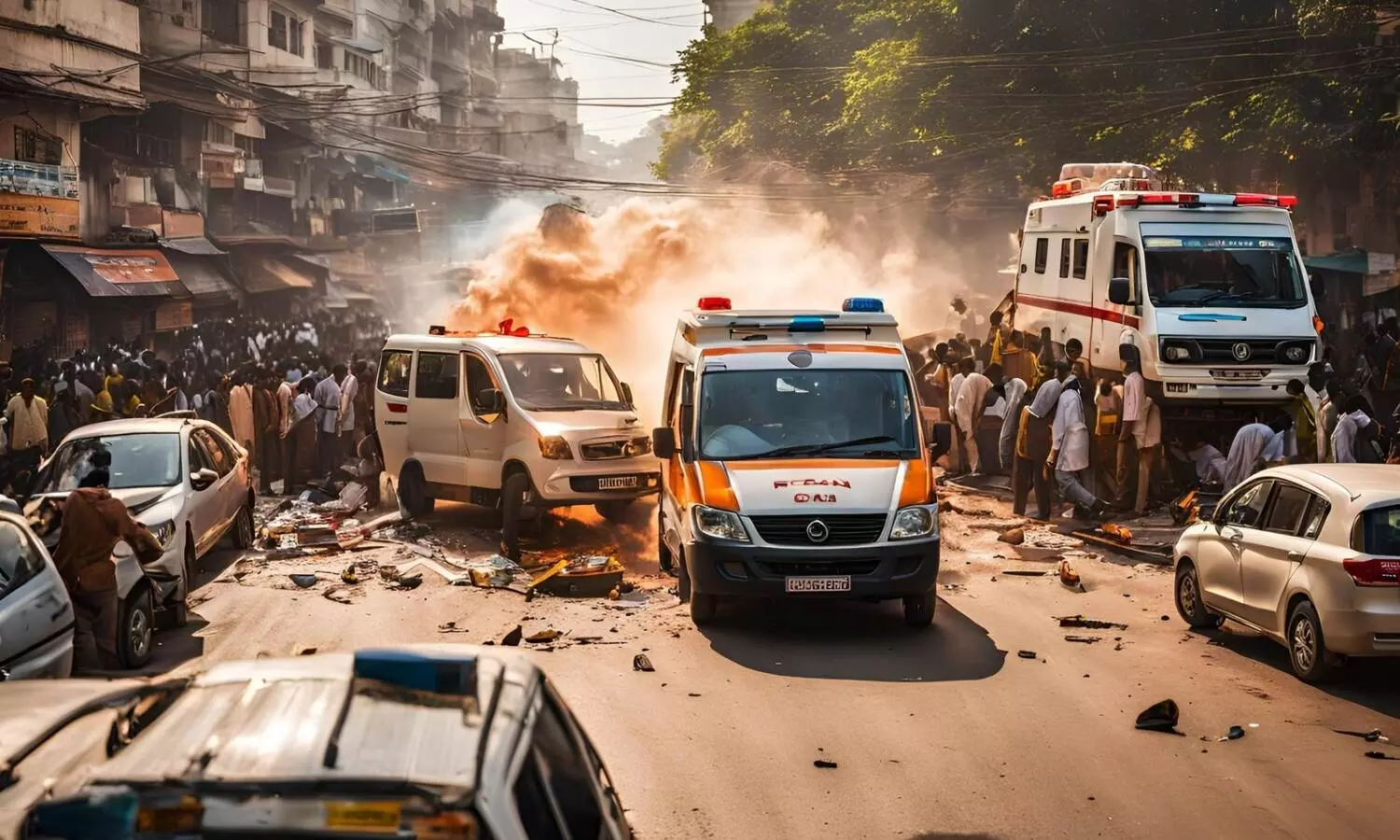 Ambulance carrying bodies of suspected Khalistani terrorists rams into vehicle in UP