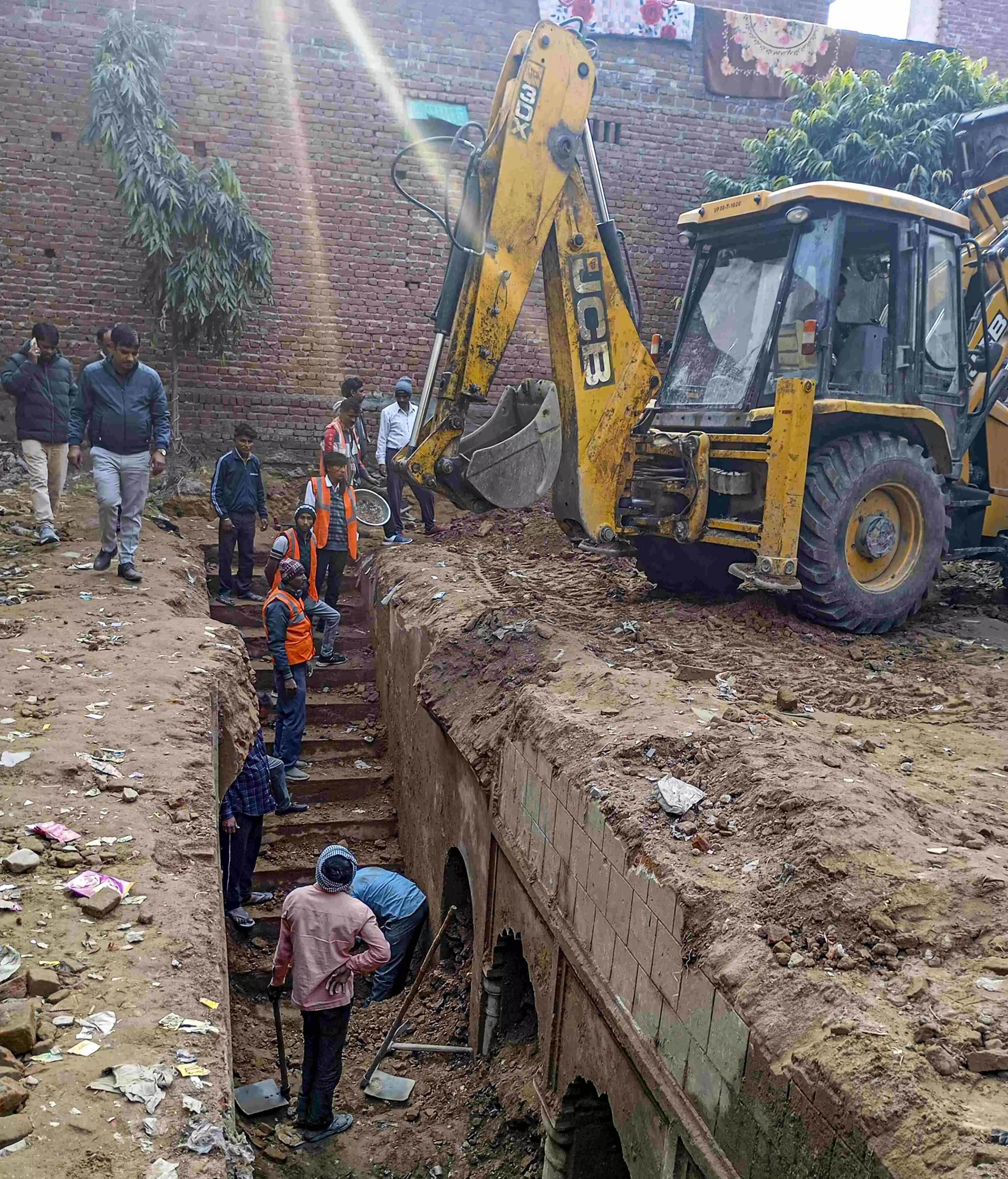 ASI team assesses progress of excavation work at ancient stepwell in Sambhal