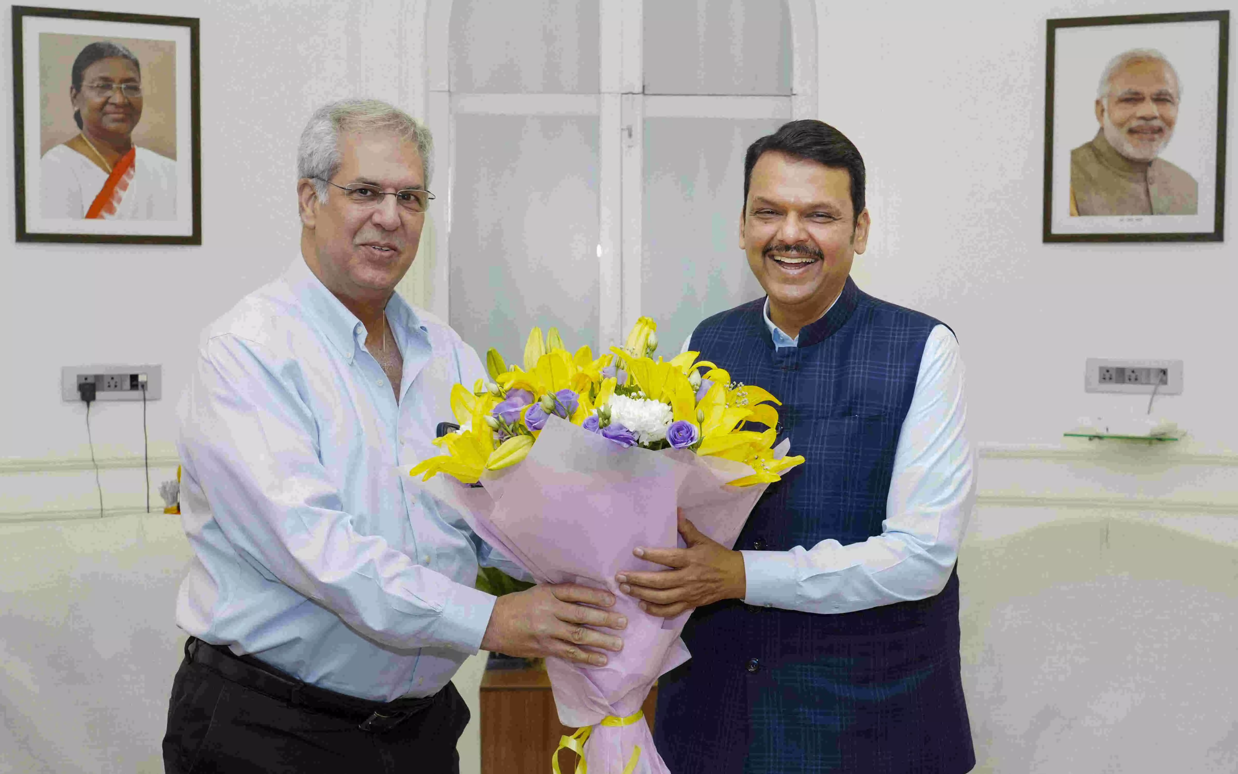 Tata Trusts chairman Noel Tata meets Maharashtra CM Fadnavis