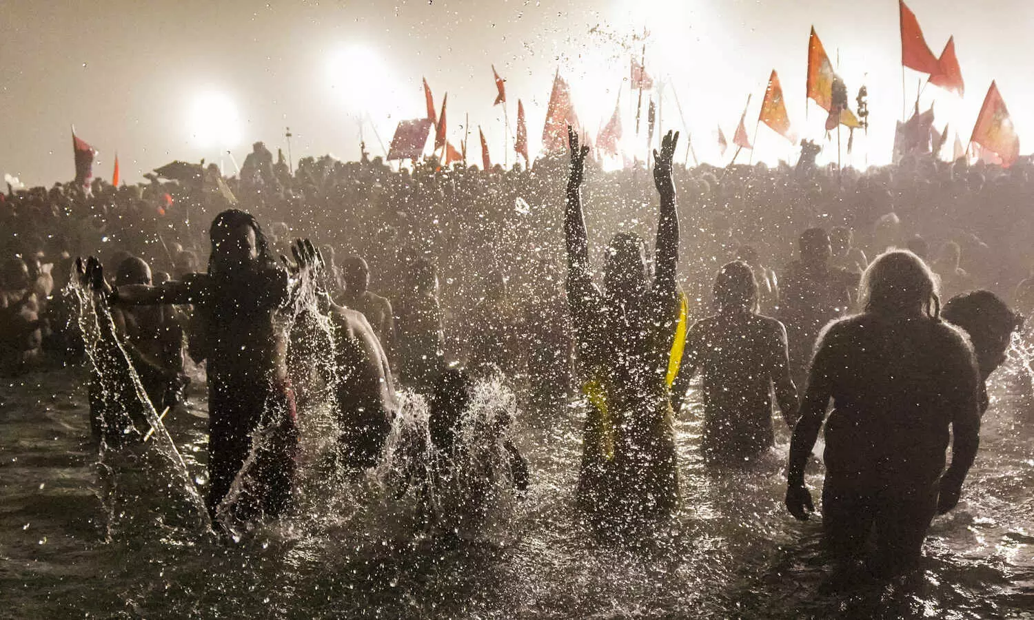 First Amrit Snan of Maha Kumbh: Akhara members, devotees take holy dip on Makar Sankranti