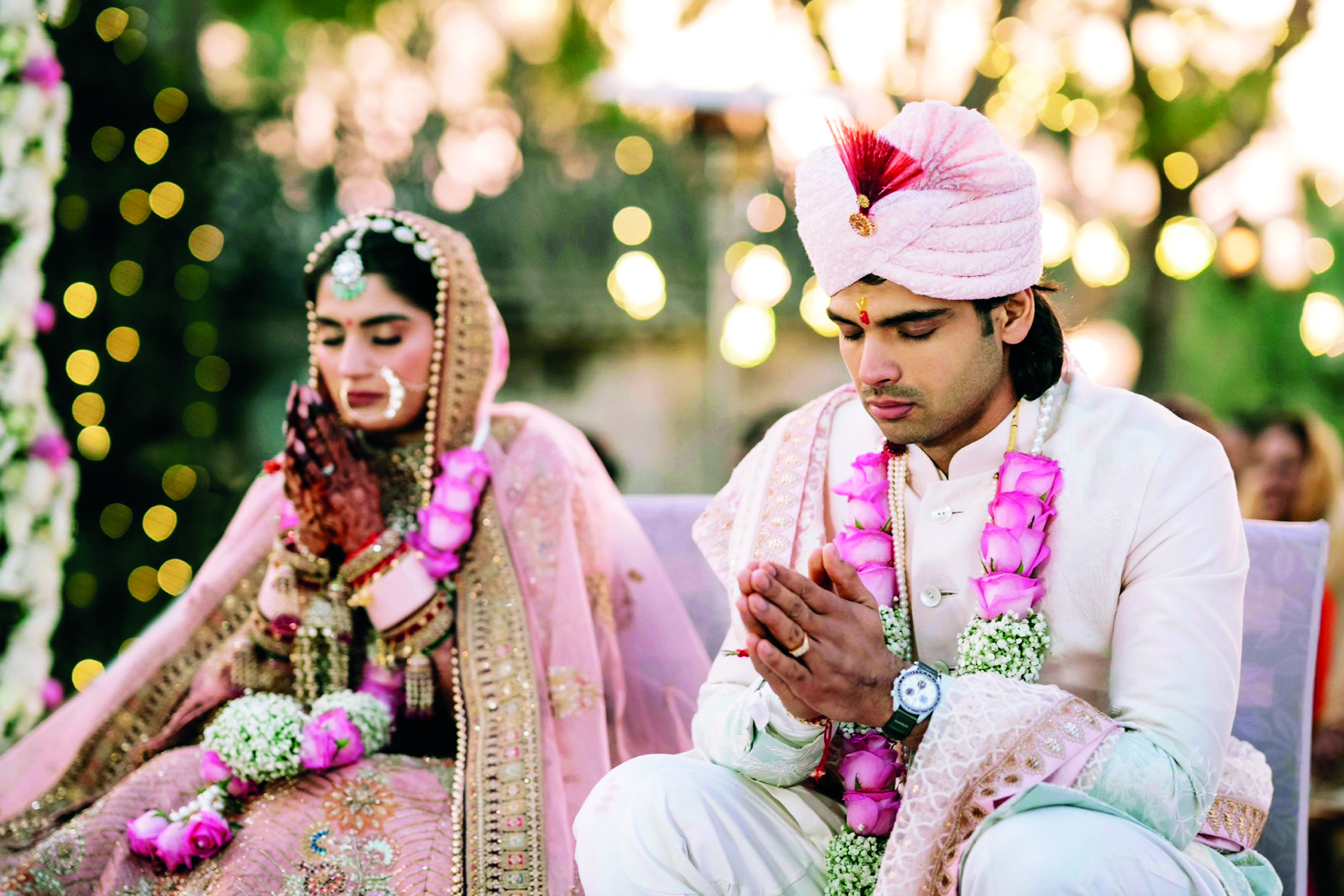 Double Olympic medallist Neeraj Chopra ties knot with tennis player Himani Mor