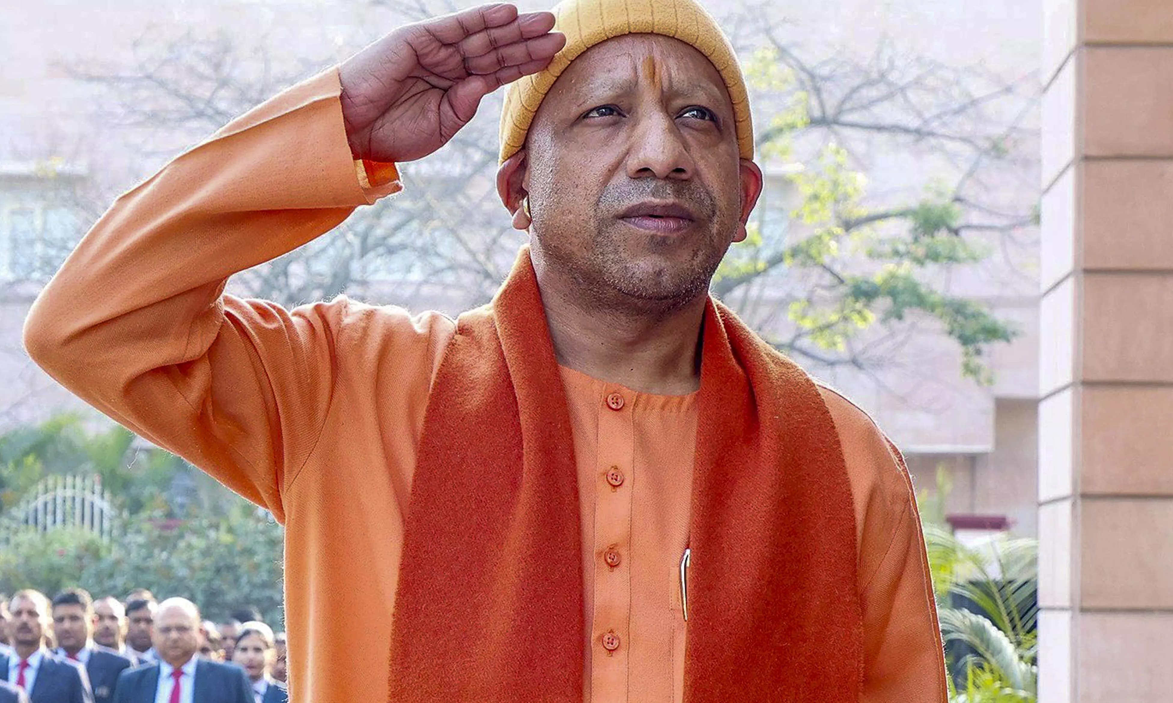 CM Adityanath greets people on Republic Day