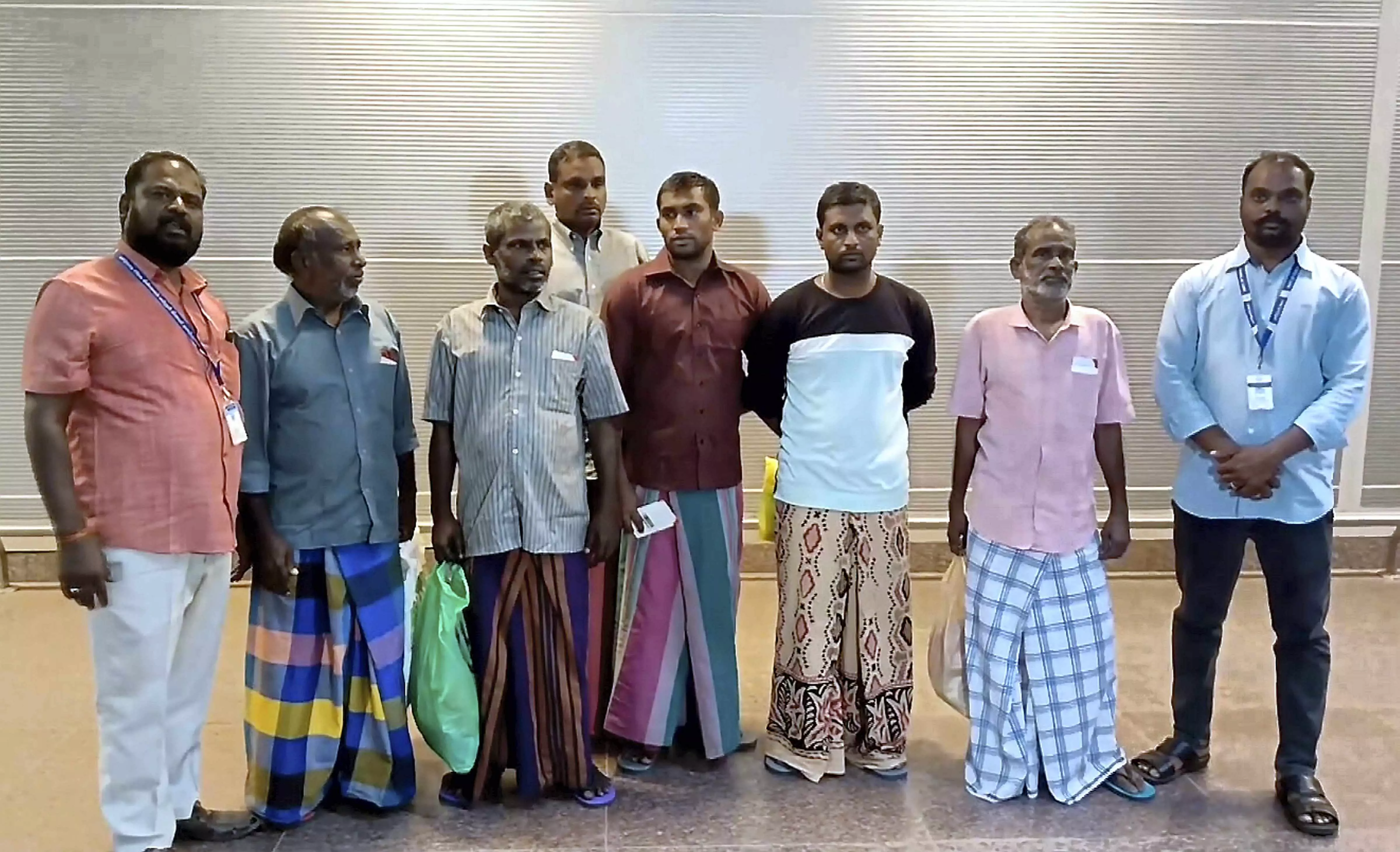 Six TN fishermen released from Lankan prison arrive at Chennai