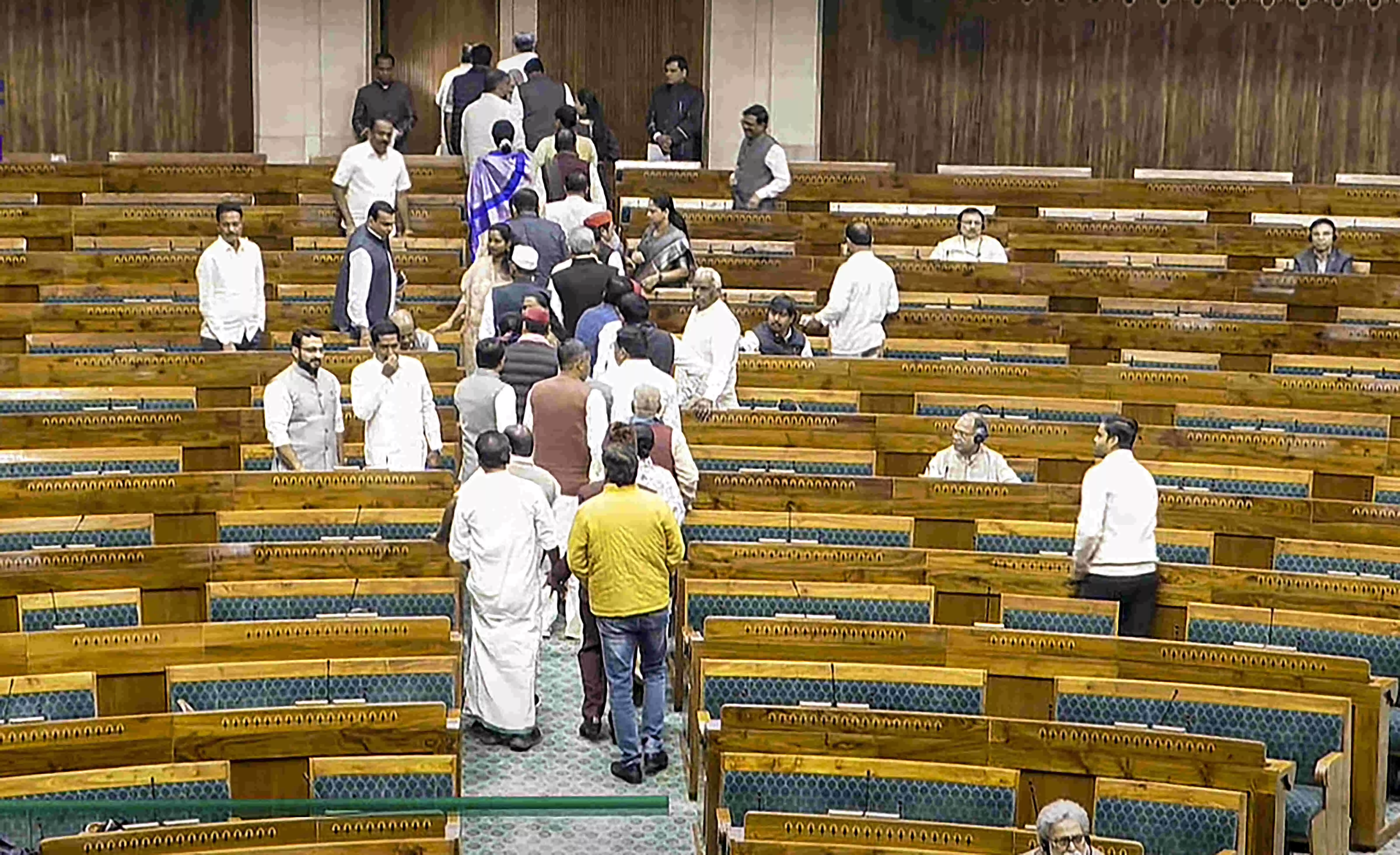 Oppn stages brief walkout during FMs Budget speech, demands govt statement on Kumbh stampede