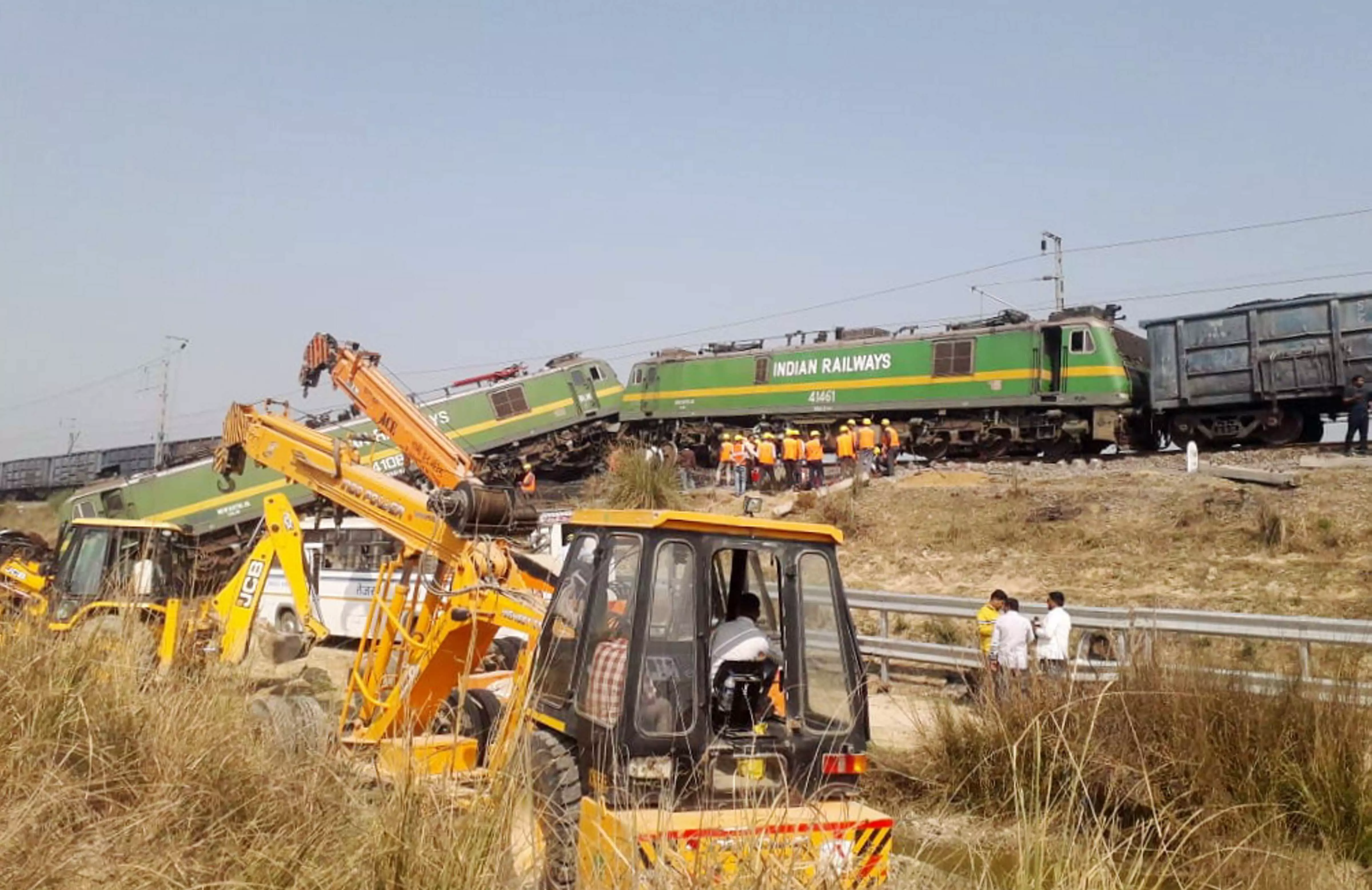 Goods trains collide in UP, loco pilot injured Goods trains collide in UP, loco pilot injured