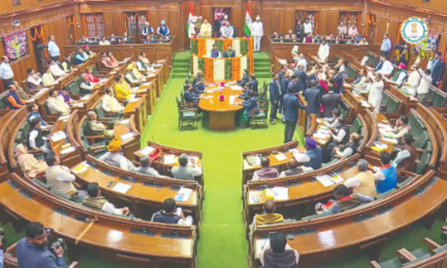 AAP, BJP spar over Ambedkar portrait, CAG report; Atishi, 20 other MLAs suspended