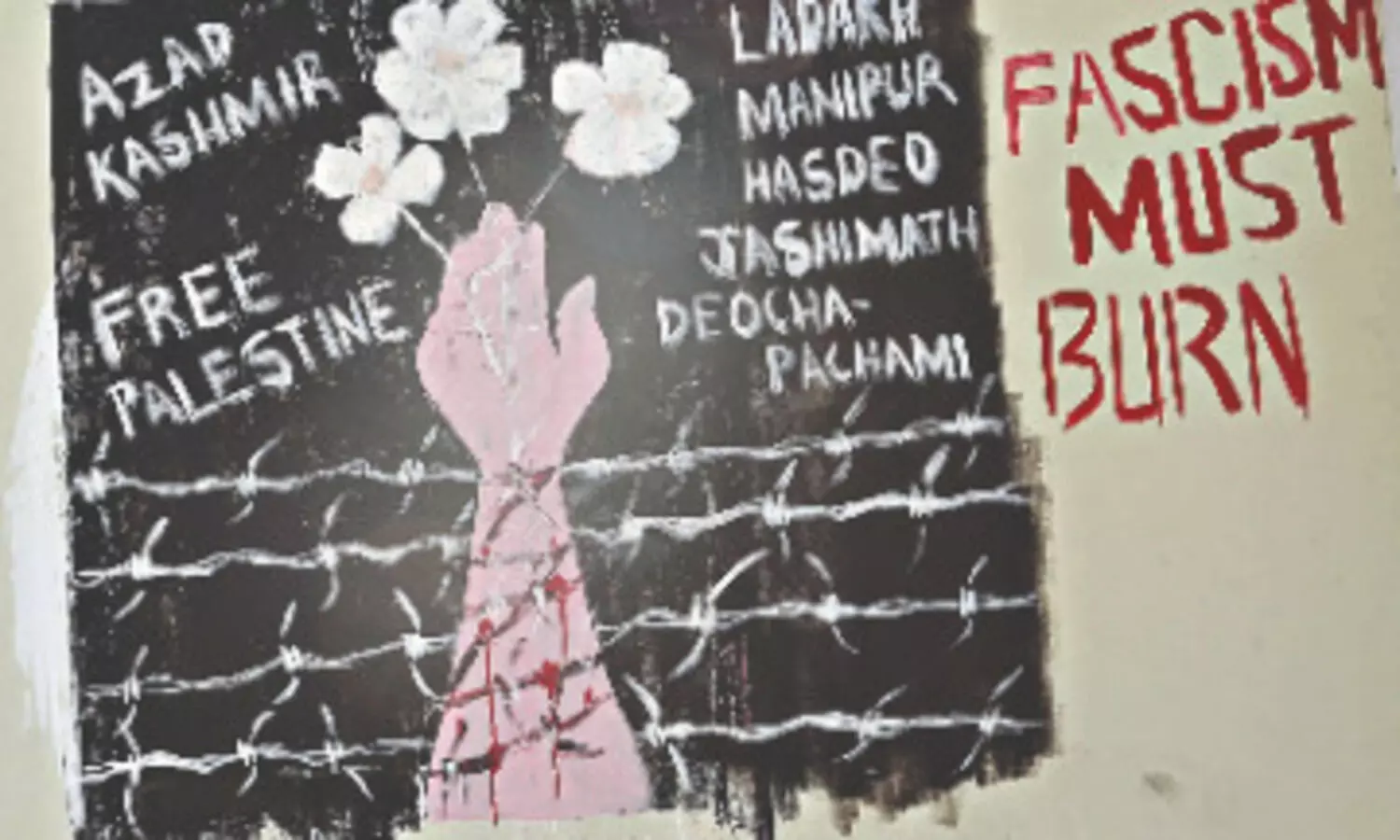 FIR lodged in connection with ‘Azad Kashmir’ graffiti on JU campus