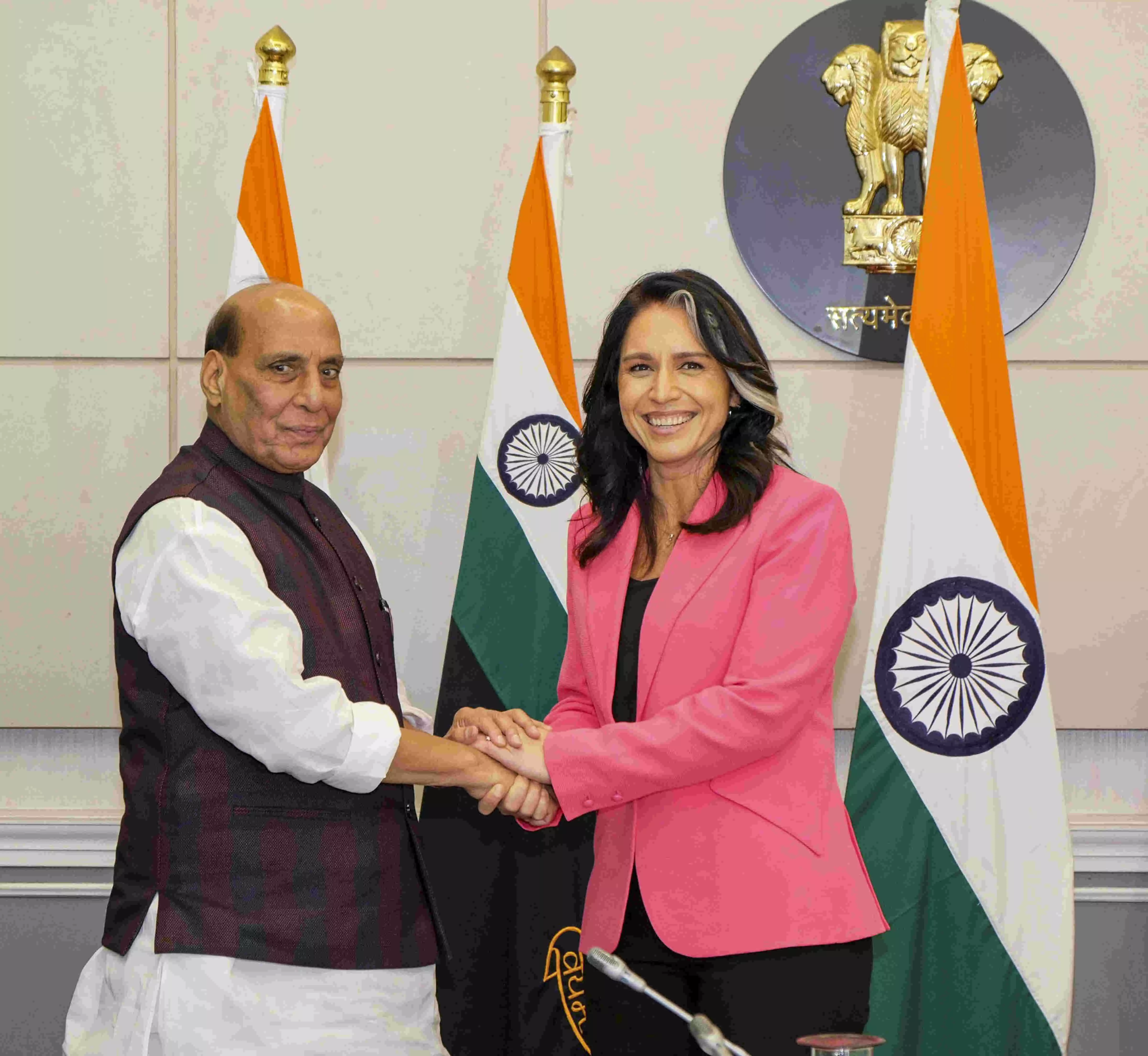 Tulsi Gabbard, Rajnath Singh hold talks; focus on expanding defence ties Tulsi Gabbard, Rajnath Singh hold talks; focus on expanding defence ties