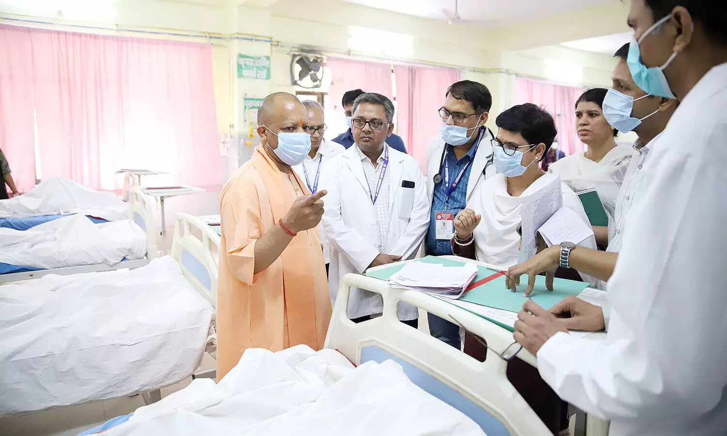 CM Yogi visits hospital after four children died of food poisoning at shelter home