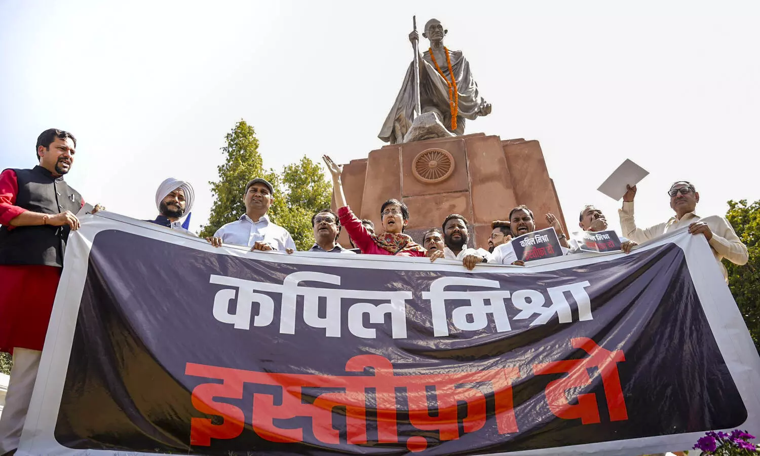 AAP MLAs suspended from Delhi Assembly after protest demanding resignation of Minister Kapil Mishra