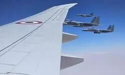 PM Modis aircraft escorted by F15s of Royal Saudi Air Force in the Saudi airspace