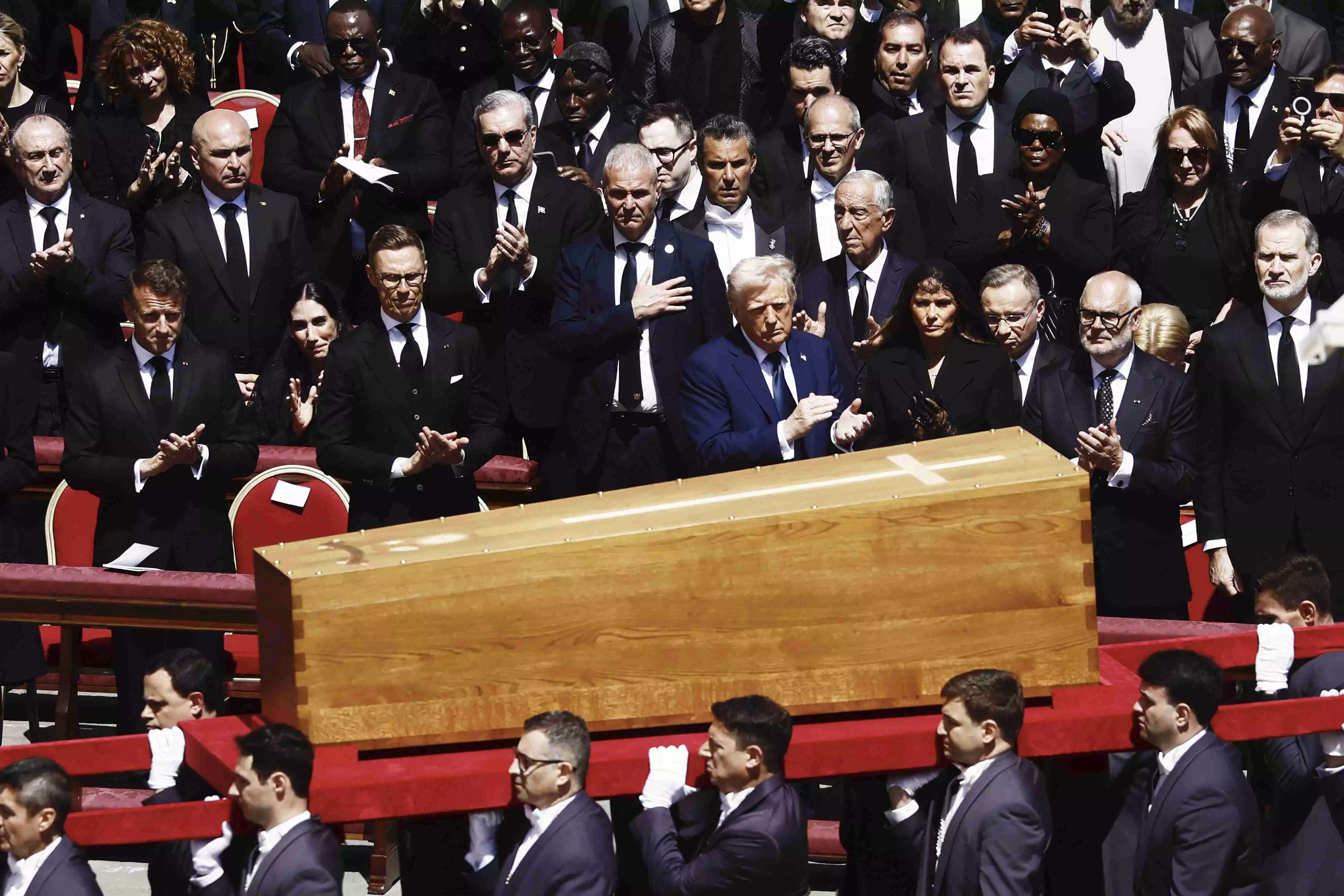 Pope Francis funeral concludes at St Peters Basilica, his coffin moves out of the Vatican Pope Francis funeral concludes at St Peters Basilica, his coffin moves out of the Vatican