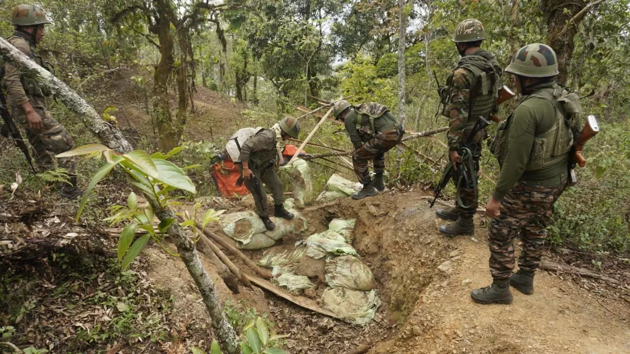 Three bunkers destroyed, major arms cache seized by Manipur Police during search operations