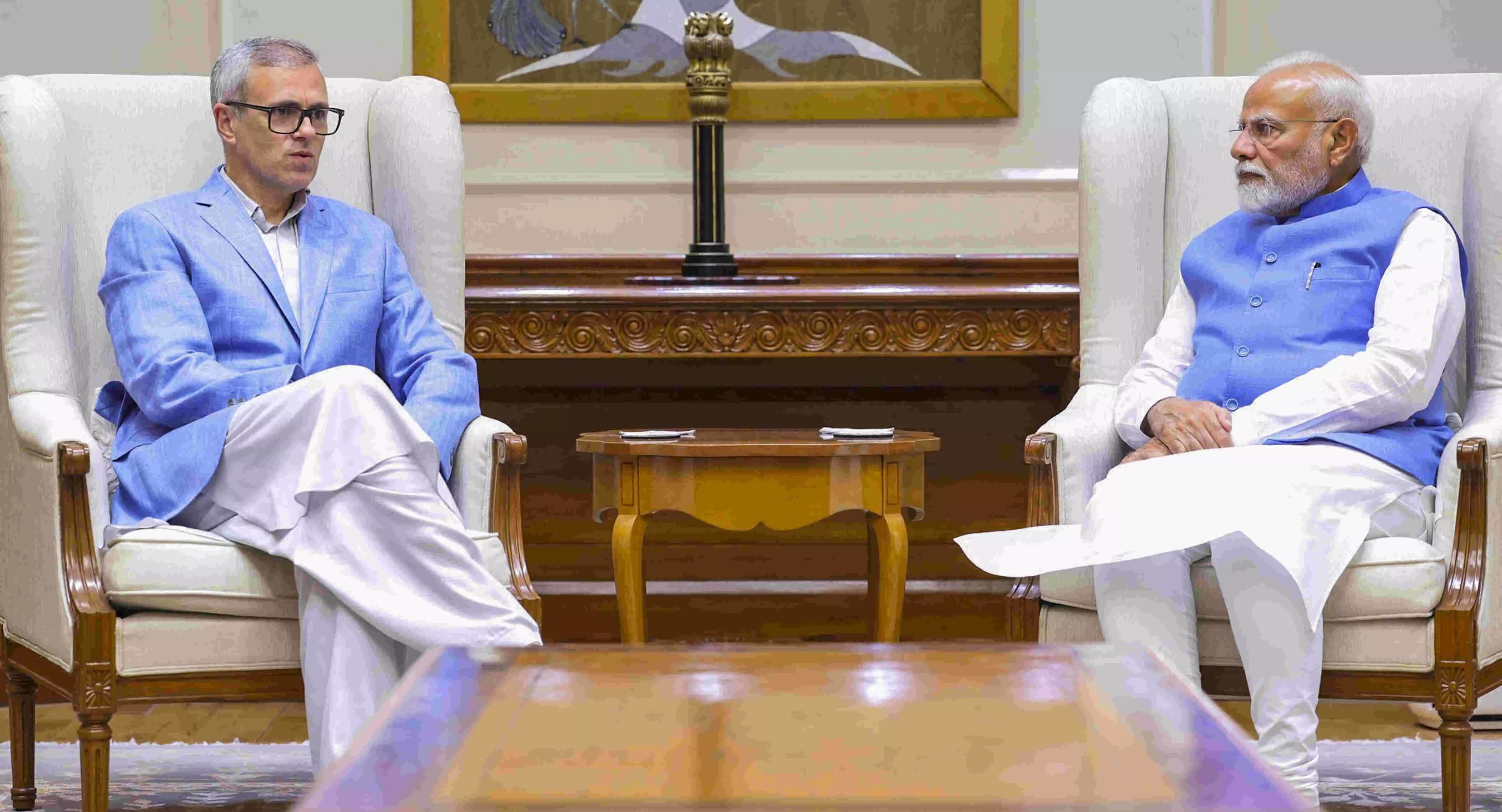 Omar Abdullah calls on PM Modi, discusses key issues concerning J-K Omar Abdullah calls on PM Modi, discusses key issues concerning J-K