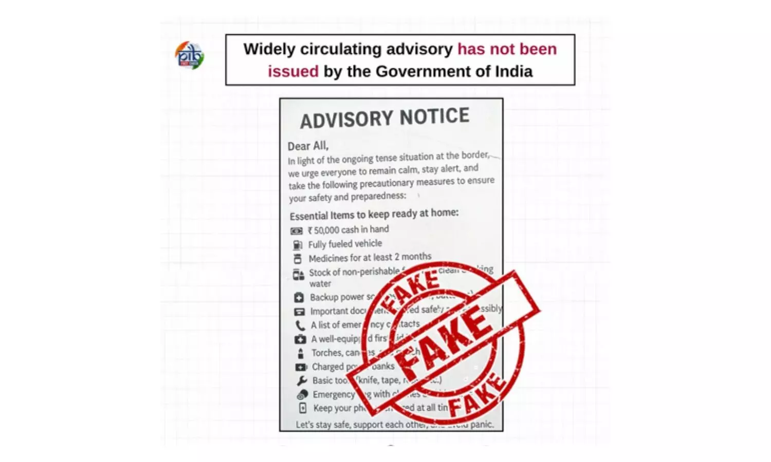 After ‘Operation Sindoor’, PIB flags fake advisory, calls for public vigilance After ‘Operation Sindoor’, PIB flags fake advisory, calls for public vigilance