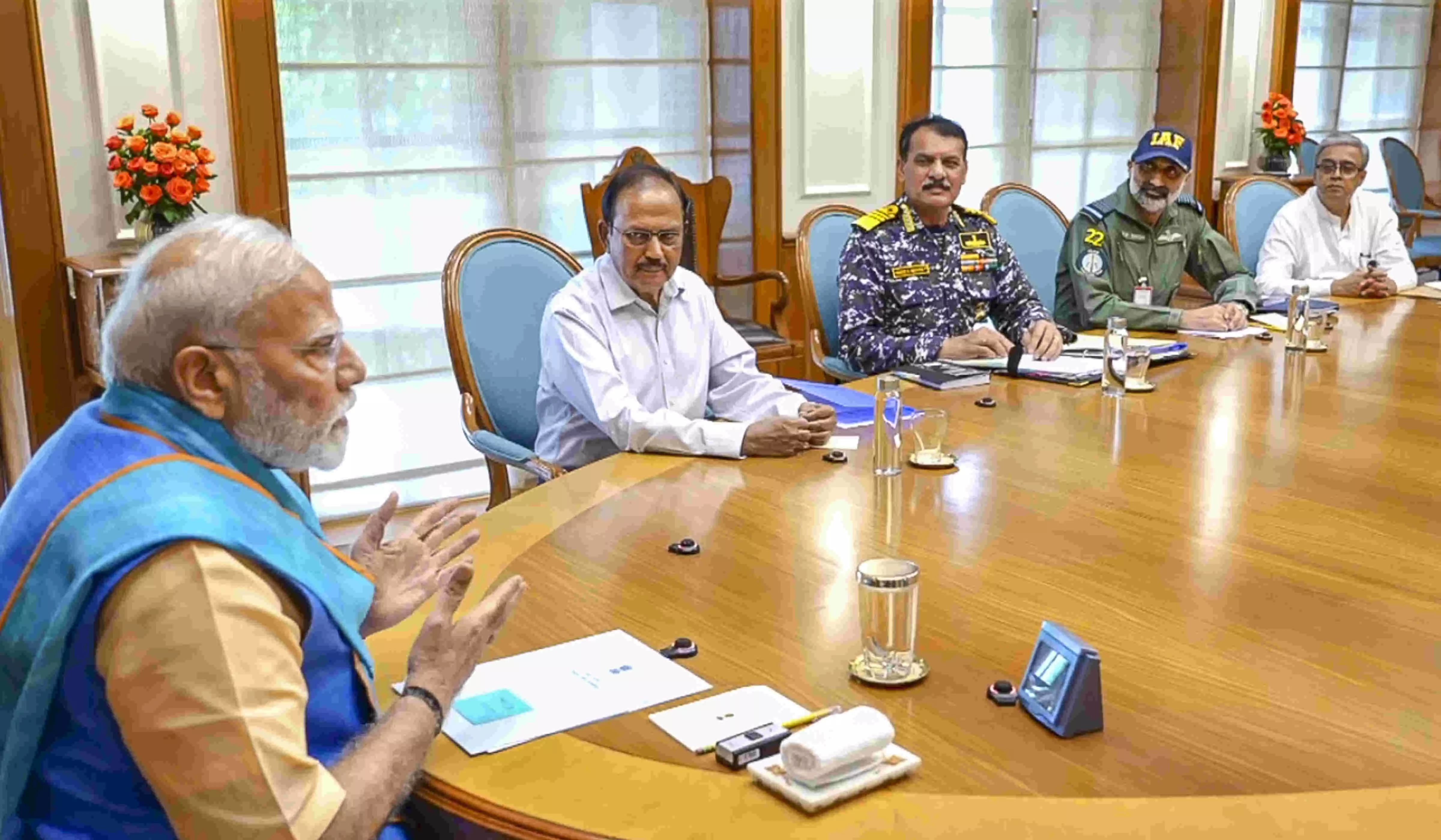 PM Modi chairs high-level meeting with Defence Minister Rajnath Singh, CDS and armed forces chiefs PM Modi chairs high-level meeting with Defence Minister Rajnath Singh, CDS and armed forces chiefs