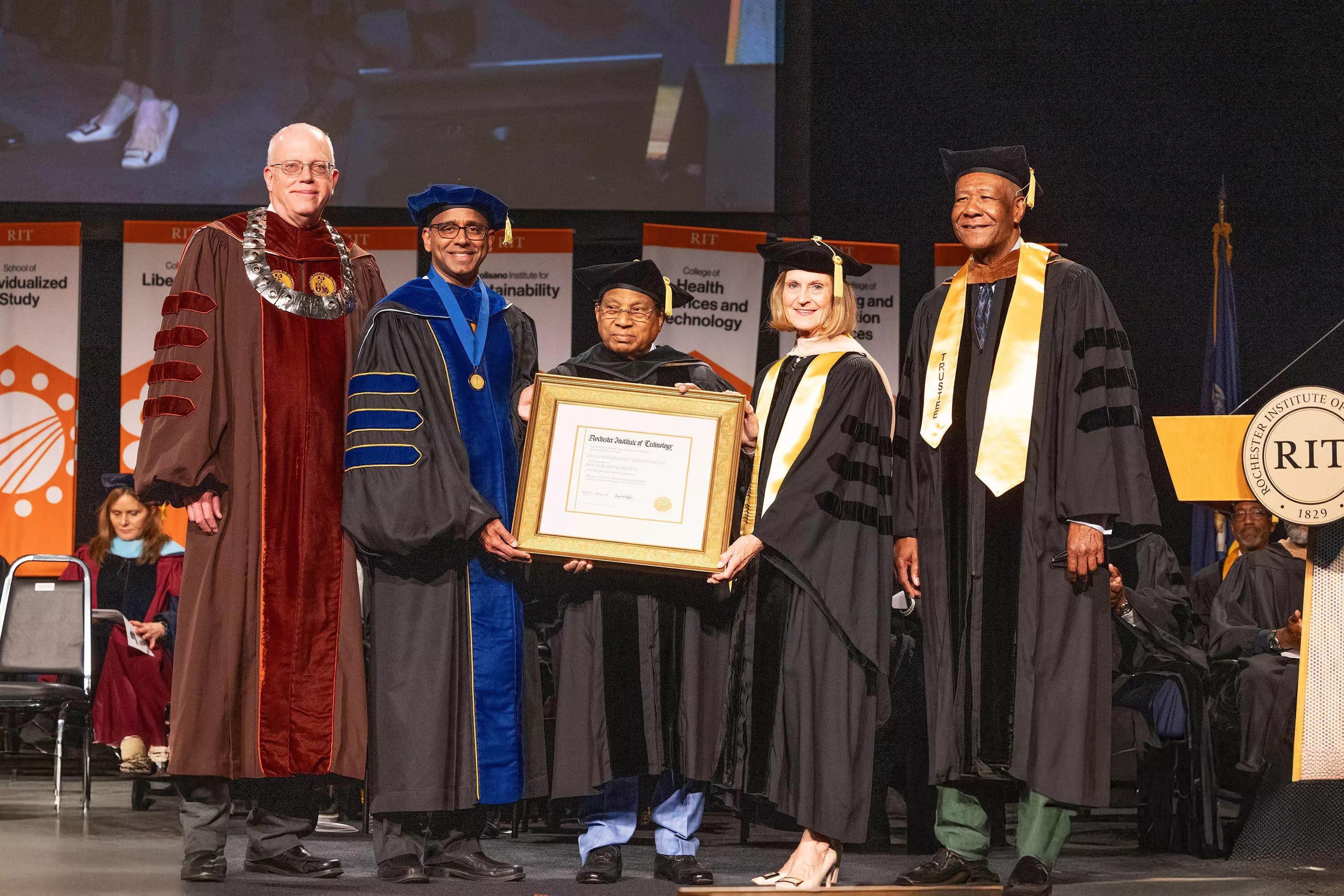 VIT Chancellor conferred with Honorary Doctorate by RIT, New York, USA VIT Chancellor conferred with Honorary Doctorate by RIT, New York, USA