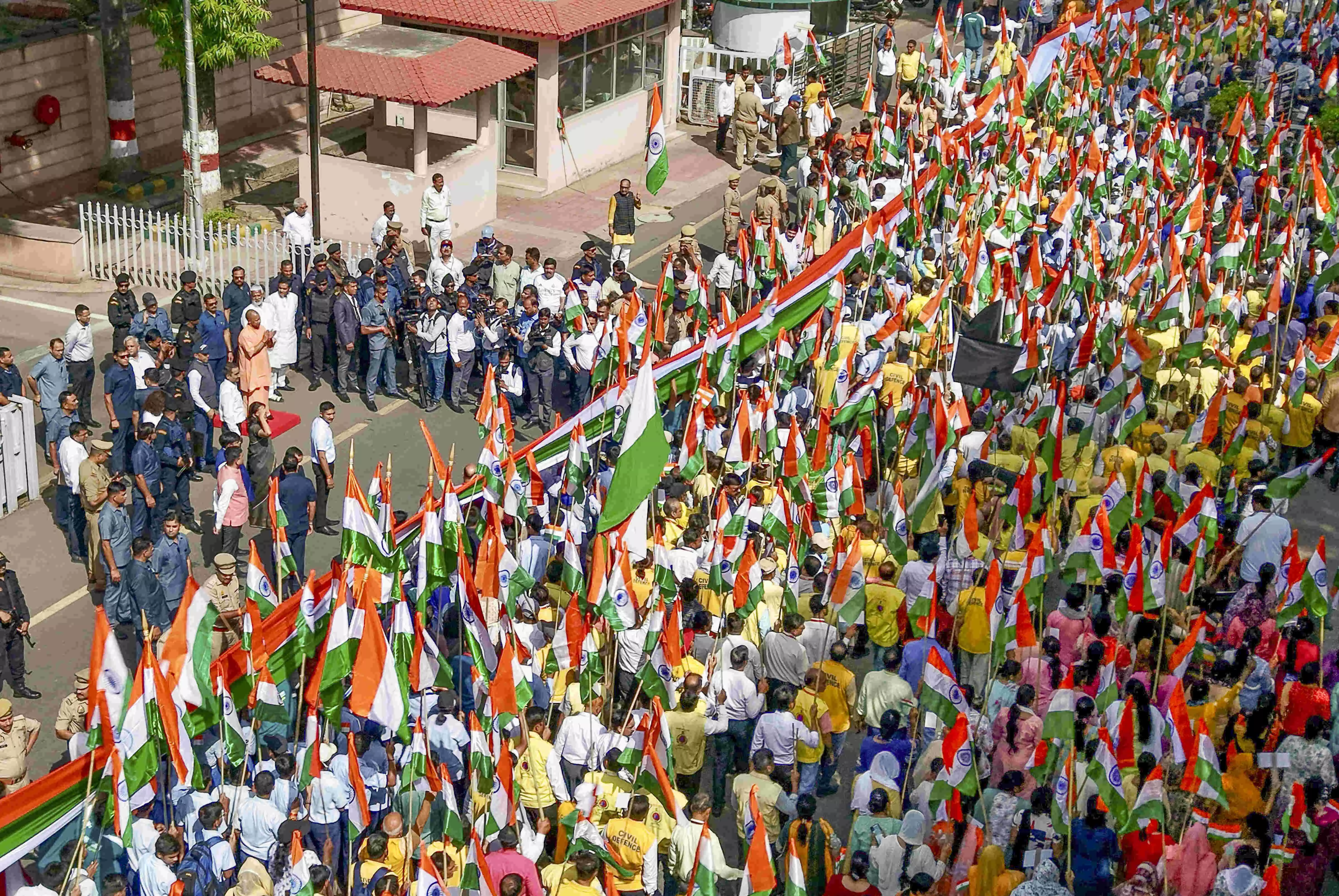 UP CM launches Bharat Shaurya Tiranga Yatra in Lucknow, terms Pak failed state UP CM launches Bharat Shaurya Tiranga Yatra in Lucknow, terms Pak failed state