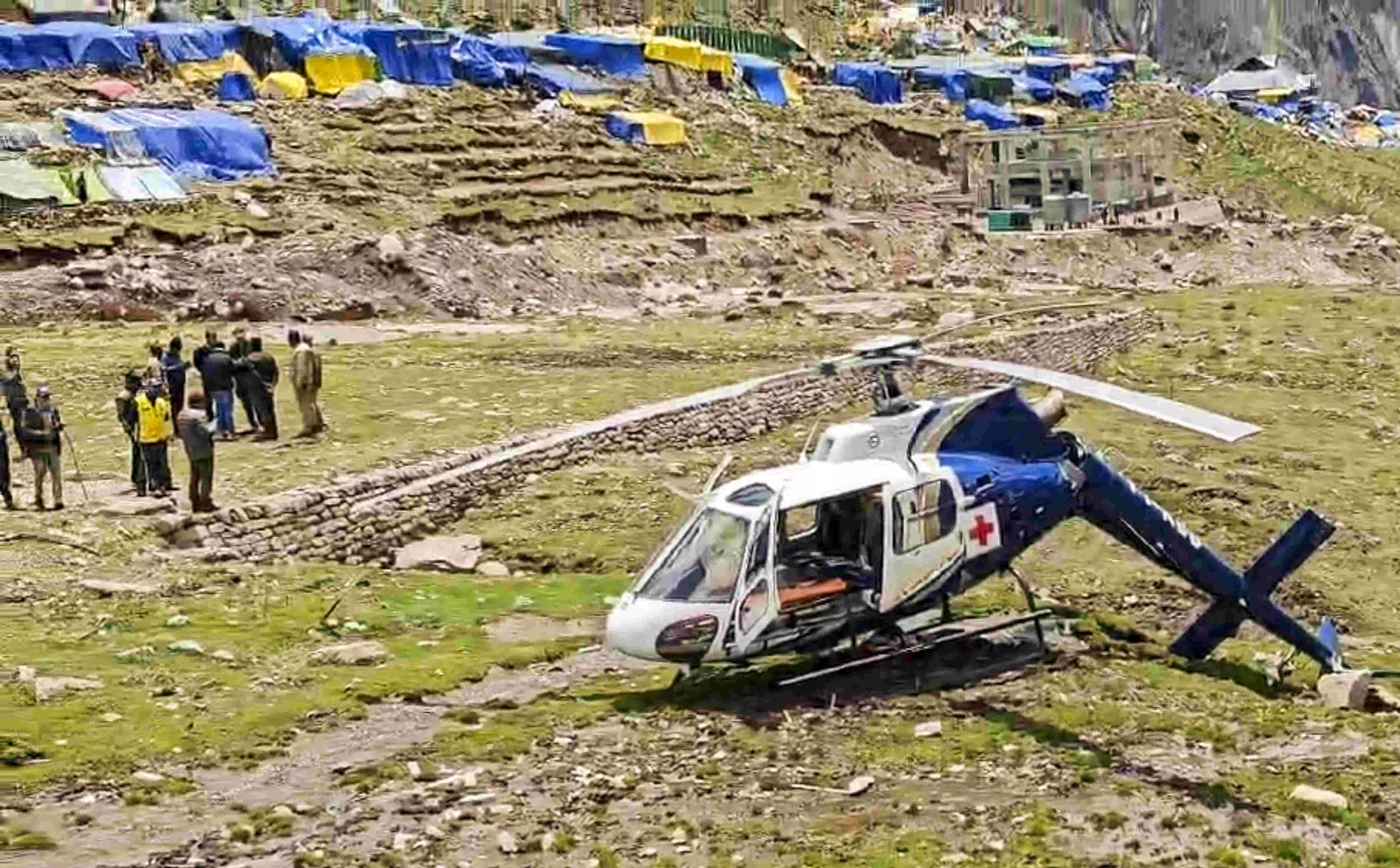 Close call for 3 as heli ambulance makes emergency landing in Kedarnath Close call for 3 as heli ambulance makes emergency landing in Kedarnath