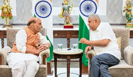 Defence Minister meets Dhankhar Defence Minister meets Dhankhar