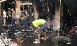 Fire guts shops at stone market in Delhis Kotla Mubarakpur Fire guts shops at stone market in Delhis Kotla Mubarakpur