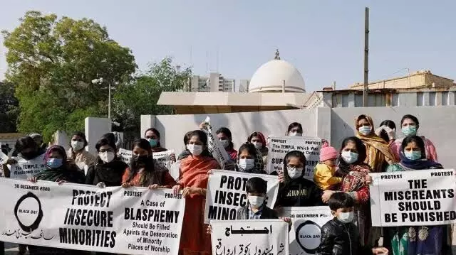 Hindu community in Paks Sindh protests against illegal occupation of temple land Hindu community in Paks Sindh protests against illegal occupation of temple land