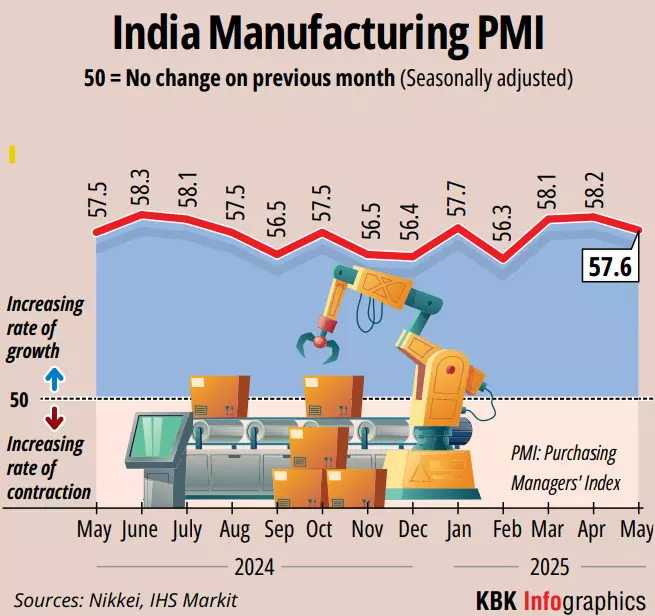 Manufacturing sector growth falls to 3-month low in May