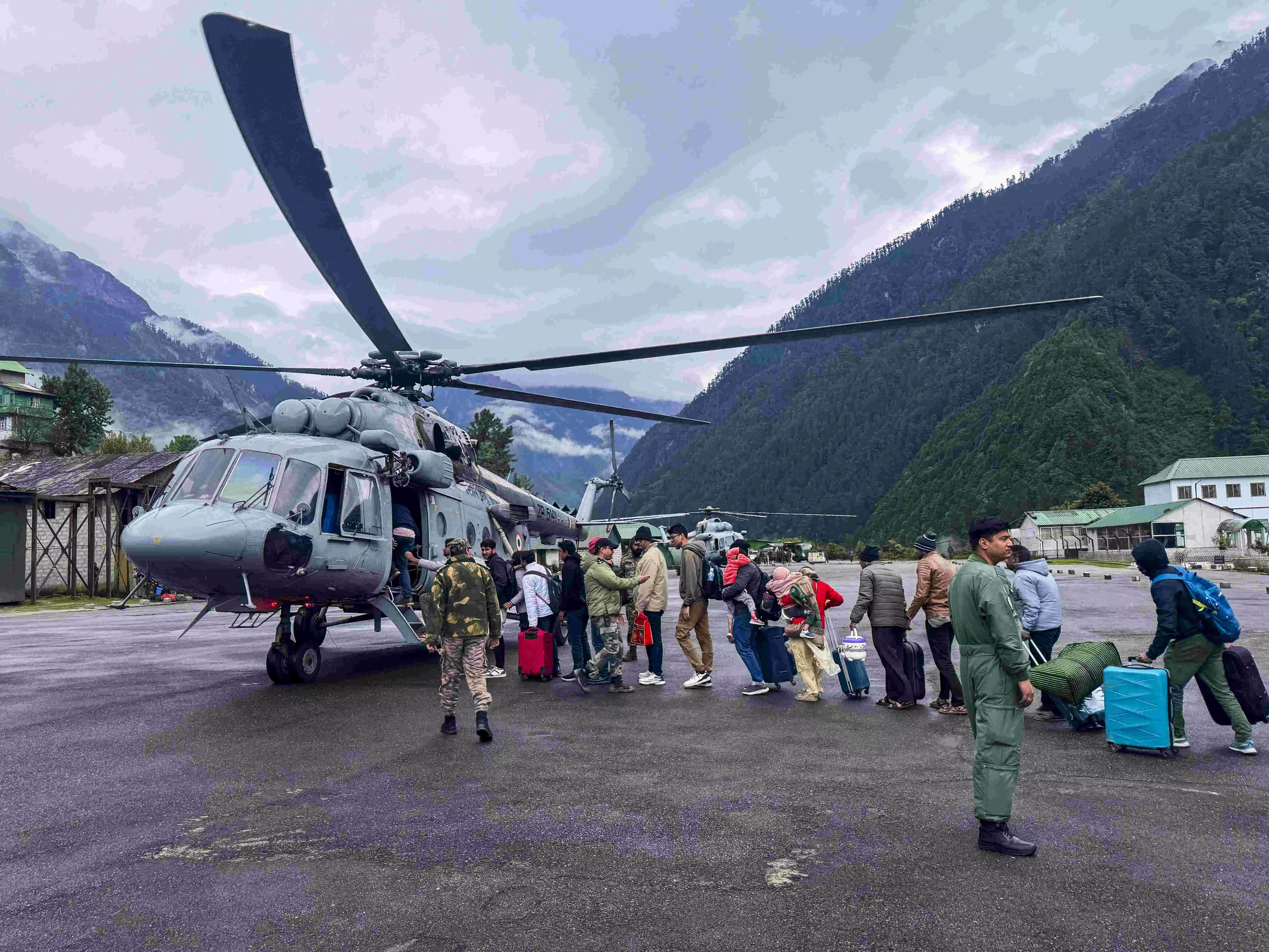 Helicopter arranged for evacuation of stranded locals, taxi drivers from landslide-hit north Sikkim